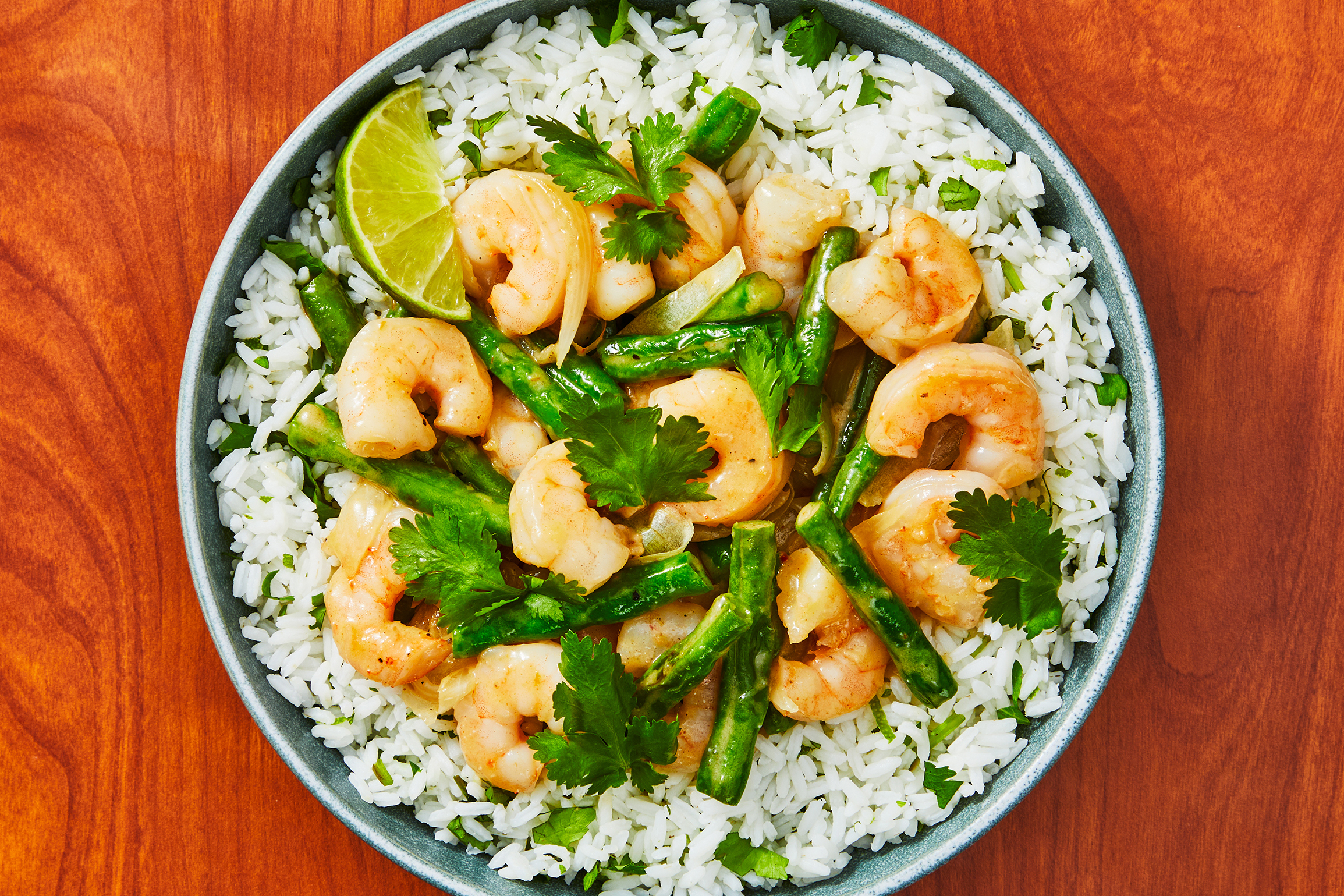 Green Curry Coconut Shrimp & Rice