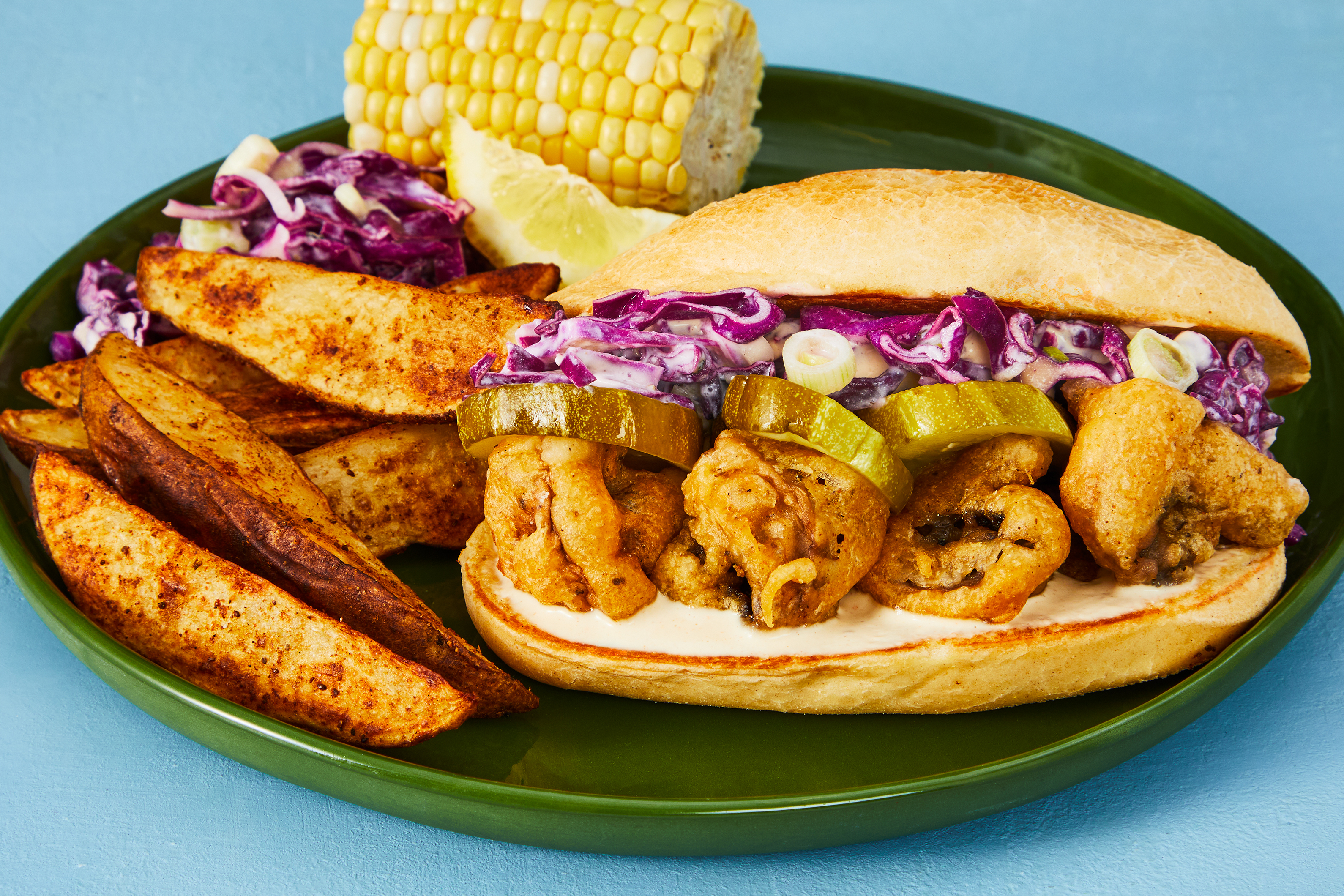 Mushroom Po’boys & Asparagus