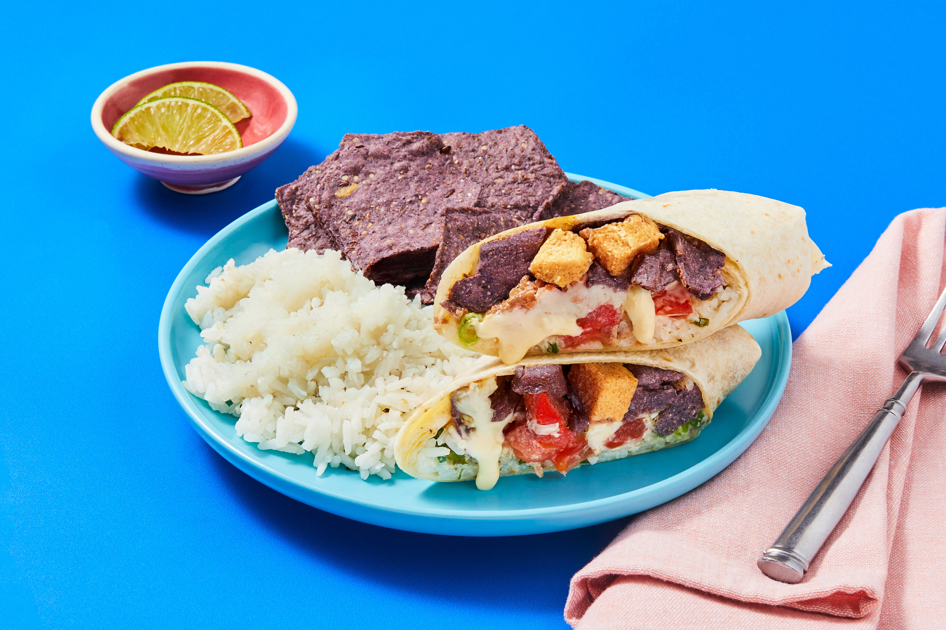 Tofu & Queso Nacho Crunch Burritos