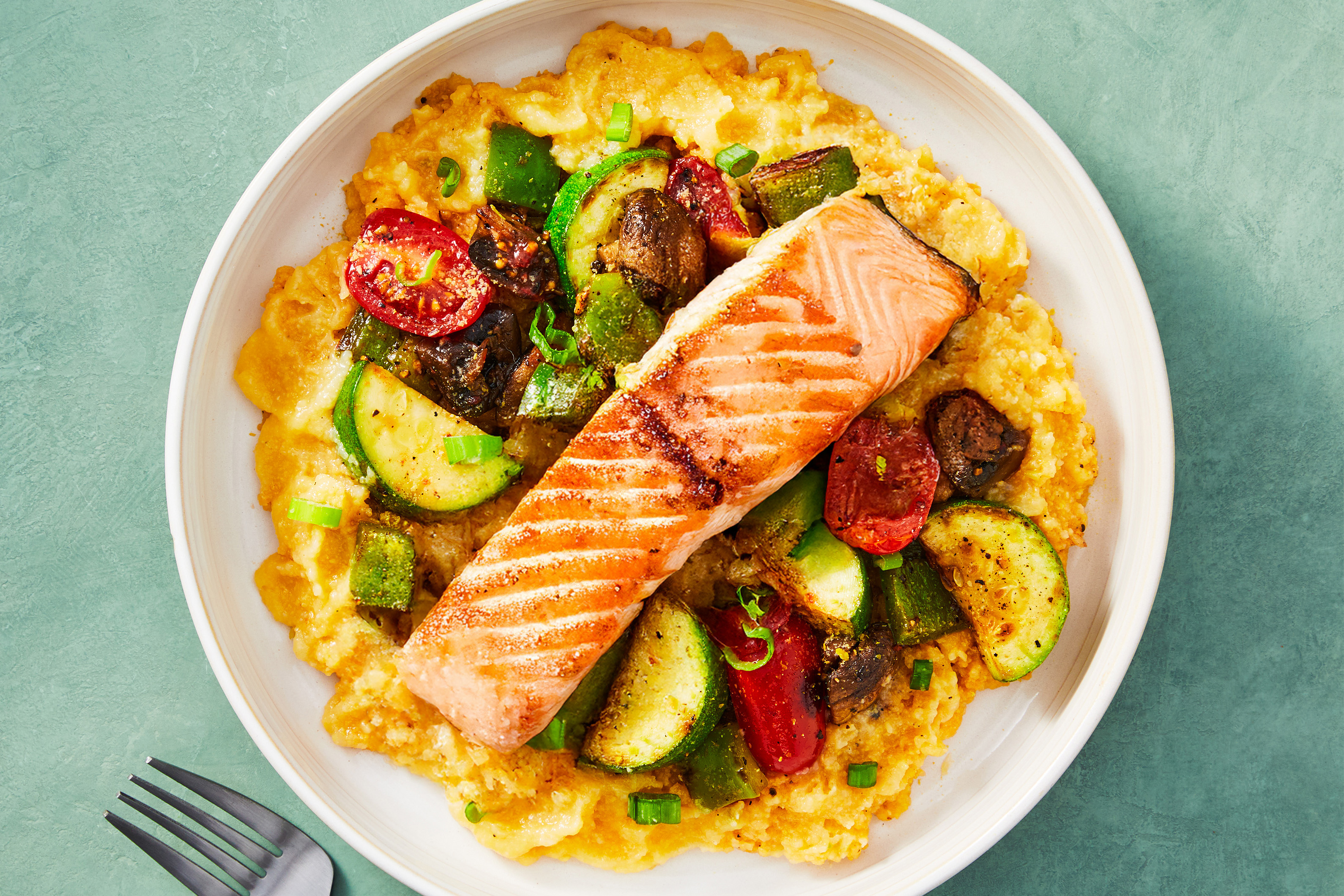 Salmon & Polenta Primavera