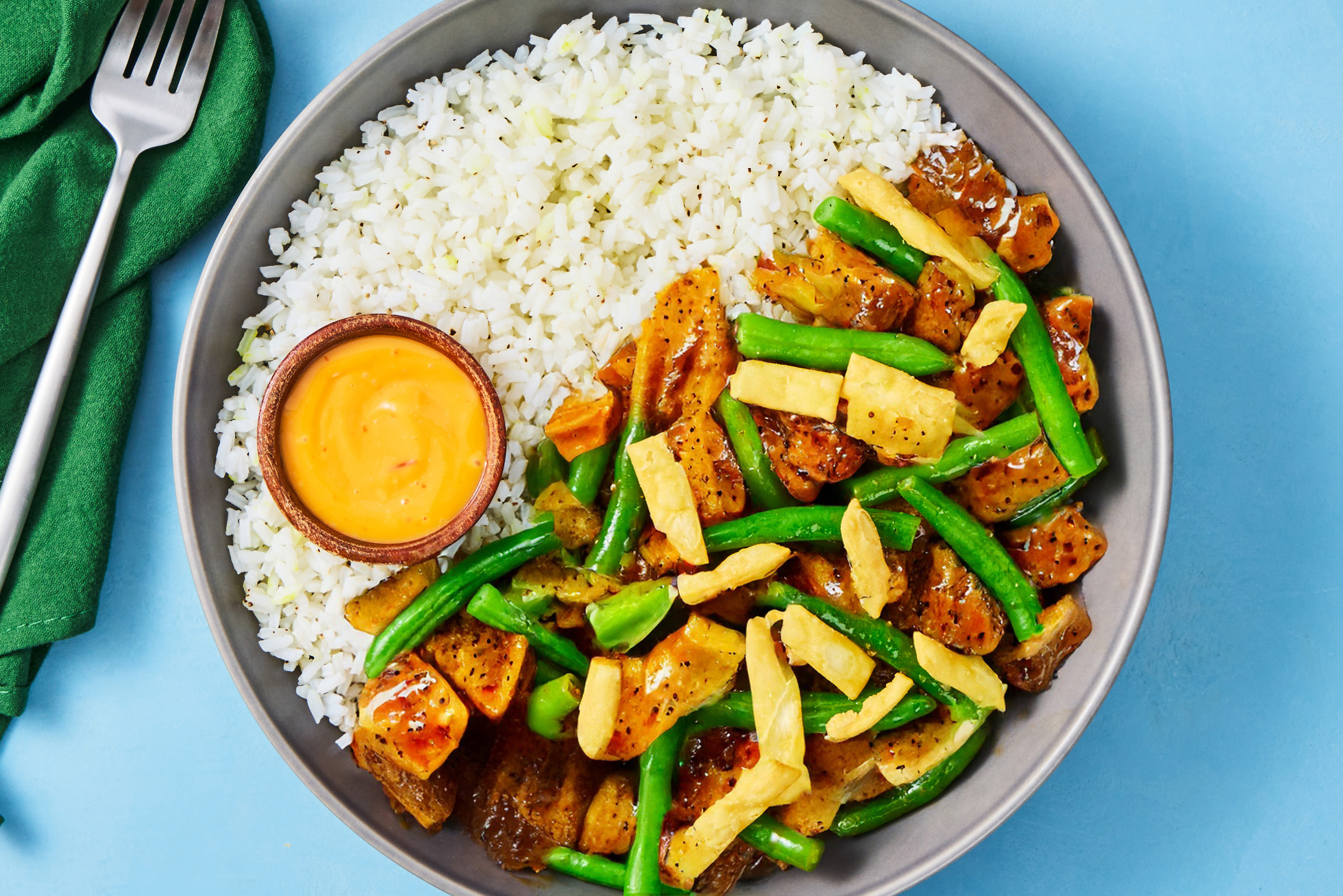 Tangy Ginger Tofu & Green Bean Bowls