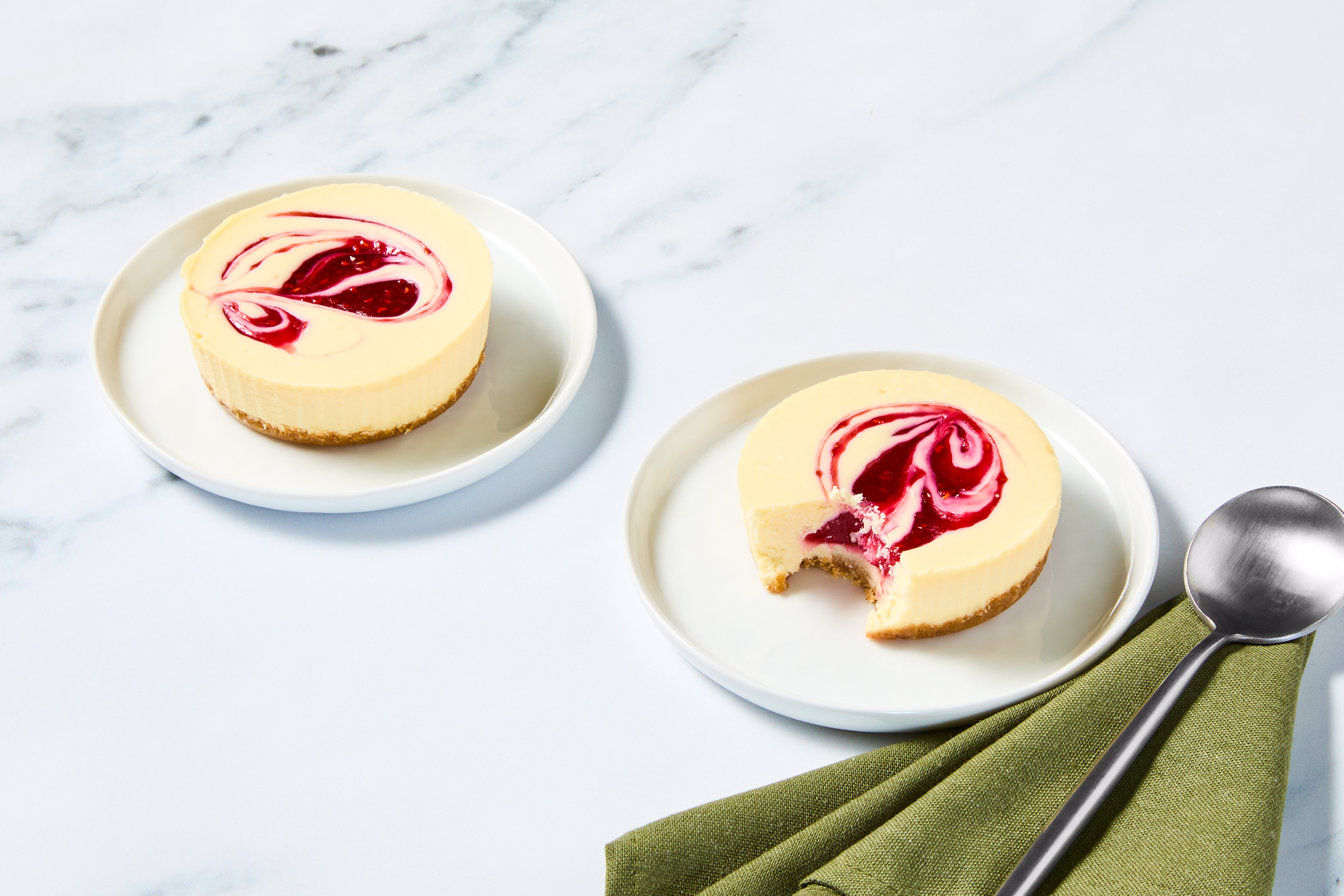 White Chocolate Raspberry Swirl Cheesecake