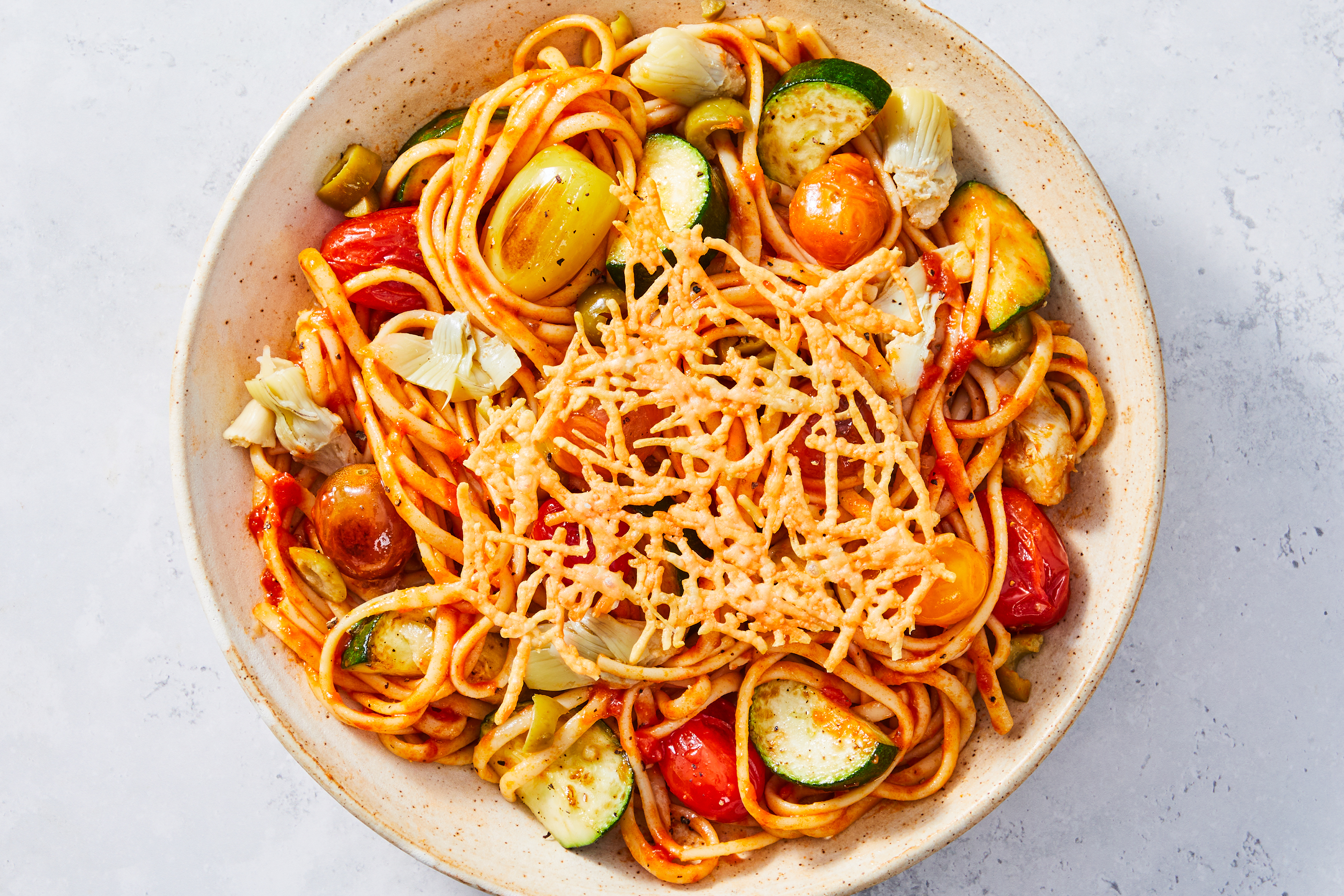 Sun-Dried Tomato & Olive Pasta Primavera