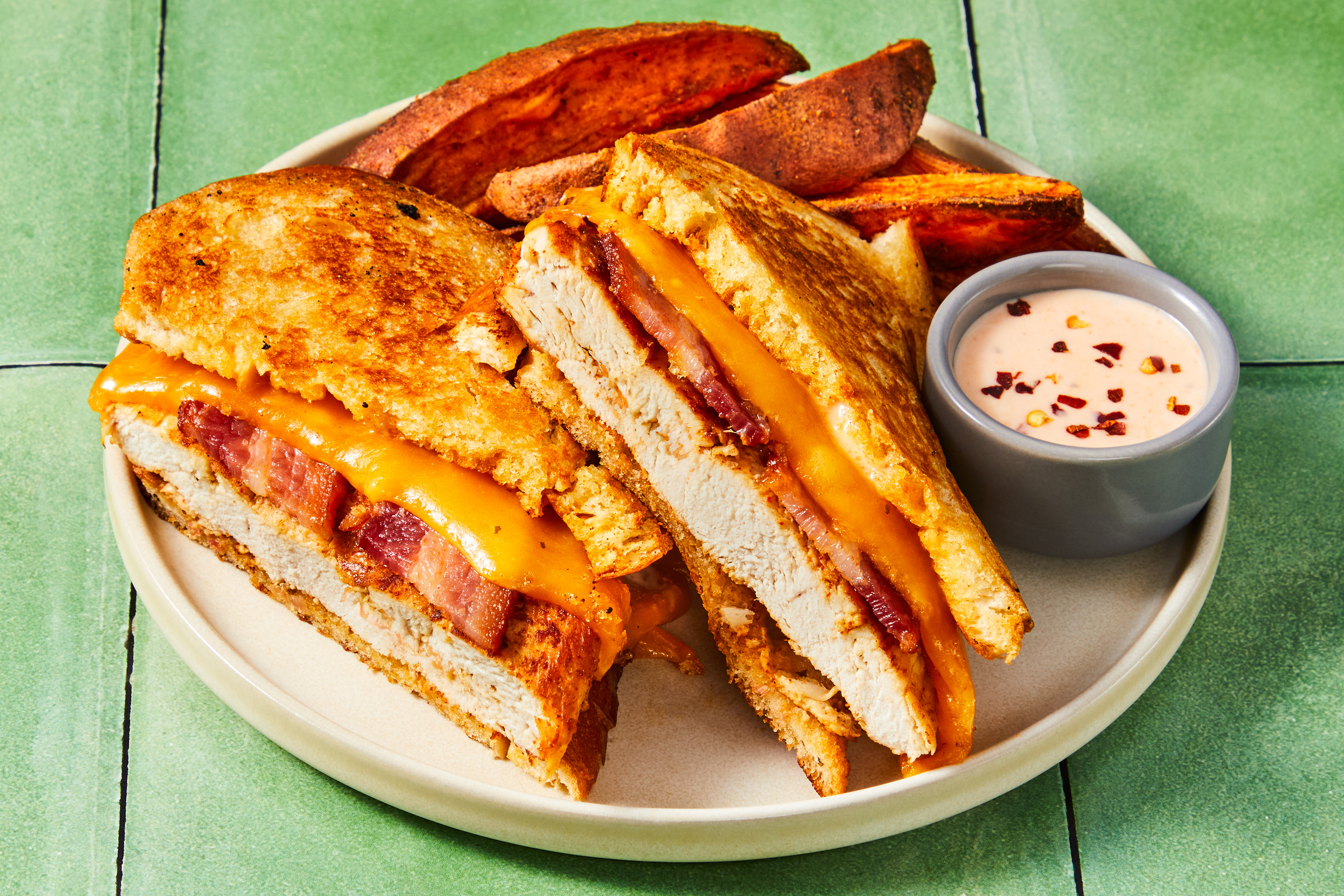 Buffalo Ranch Chicken & Bacon Melts