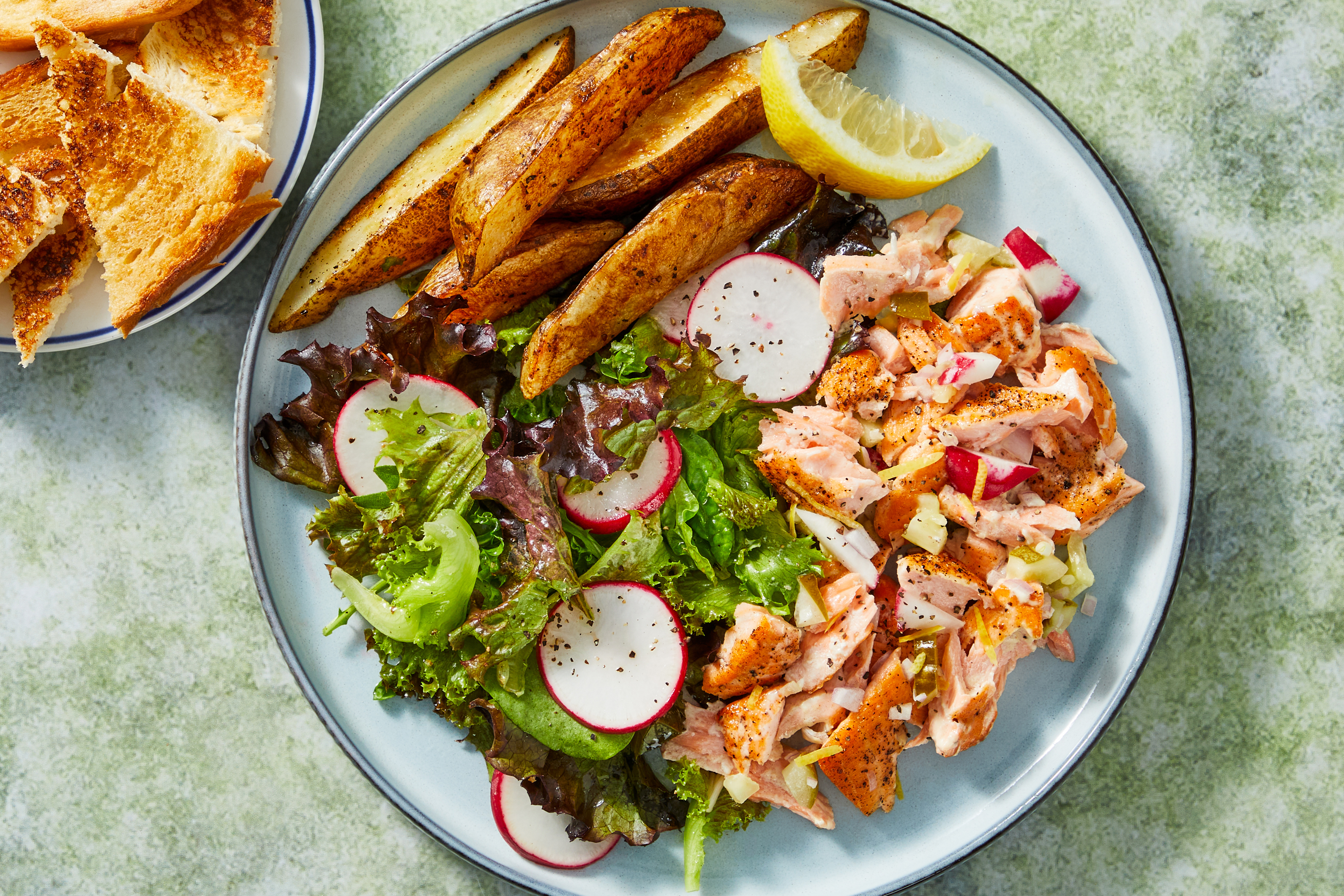 Salmon Salad with Toast Points