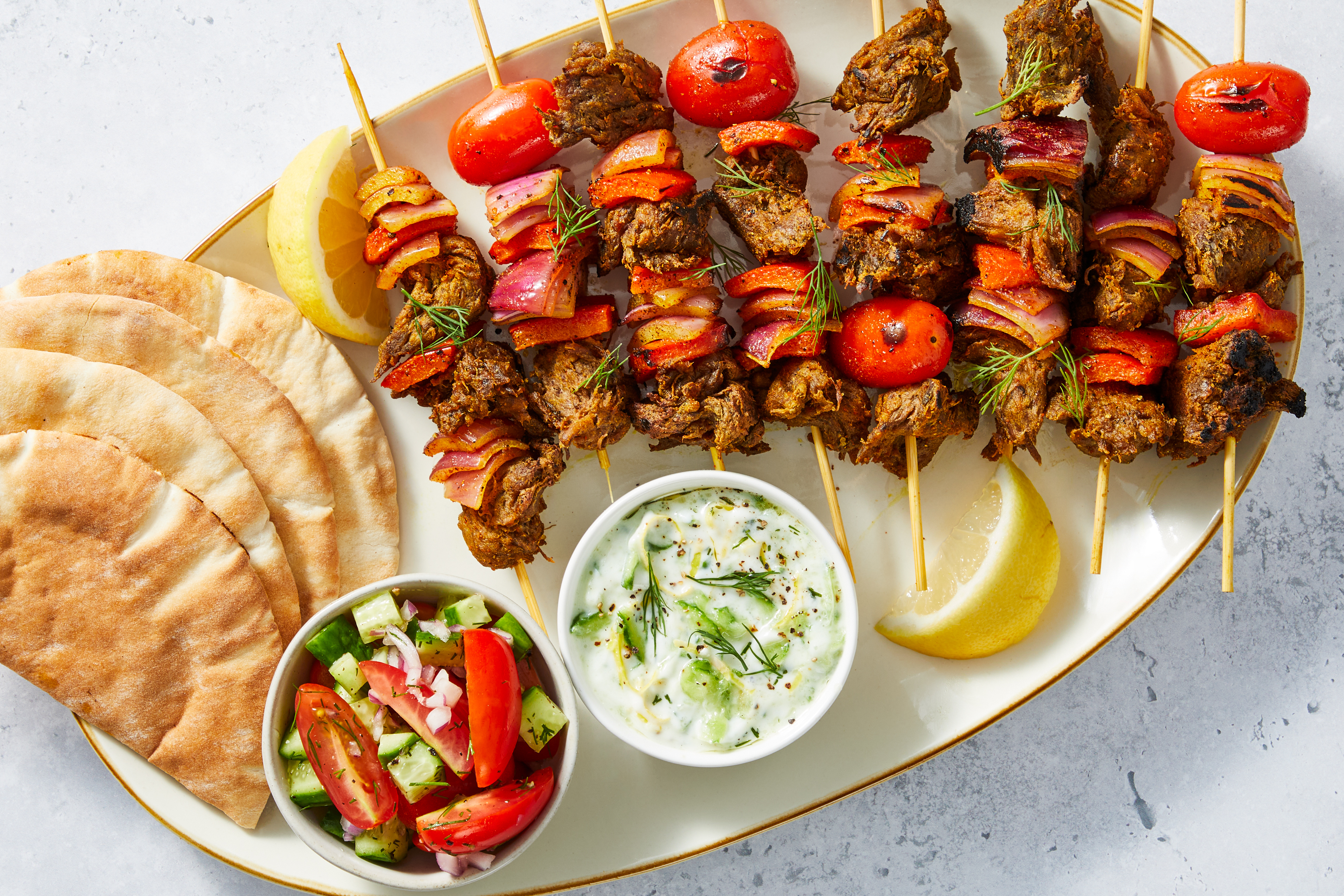 Smoky Pulled Mushroom & Veggie Kebabs