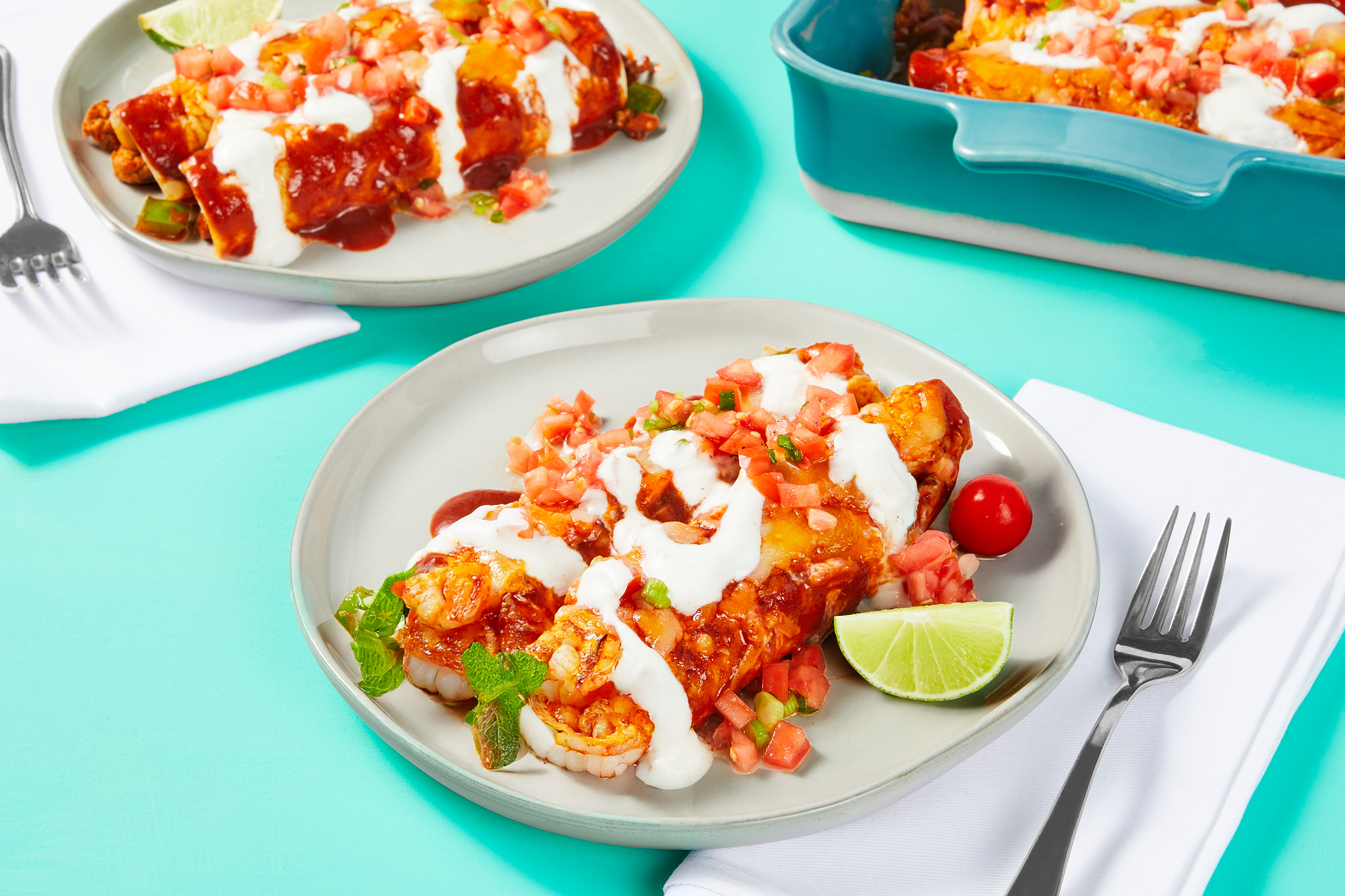Tex-Mex Shrimp & Pepper Enchiladas
