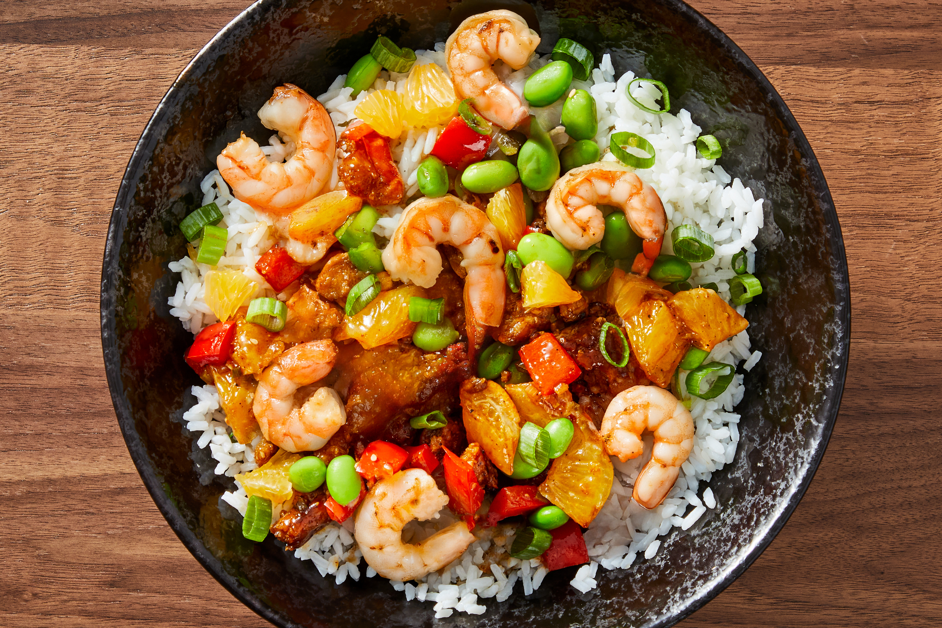 Szechuan-Hoisin Shrimp & Rice Bowls