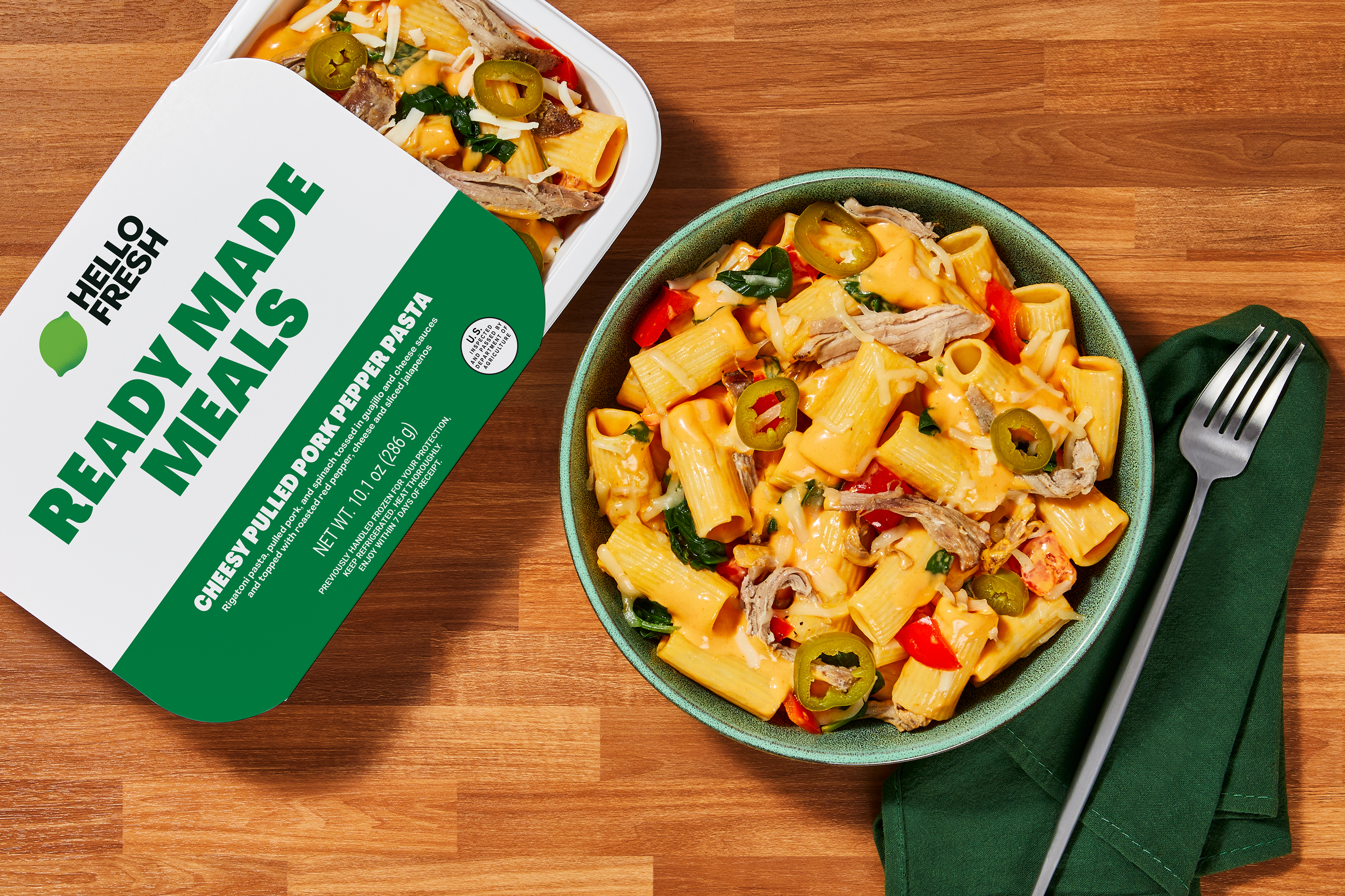 Ready Made Meal, Cheesy Pulled Pork Pepper Pasta (Market)