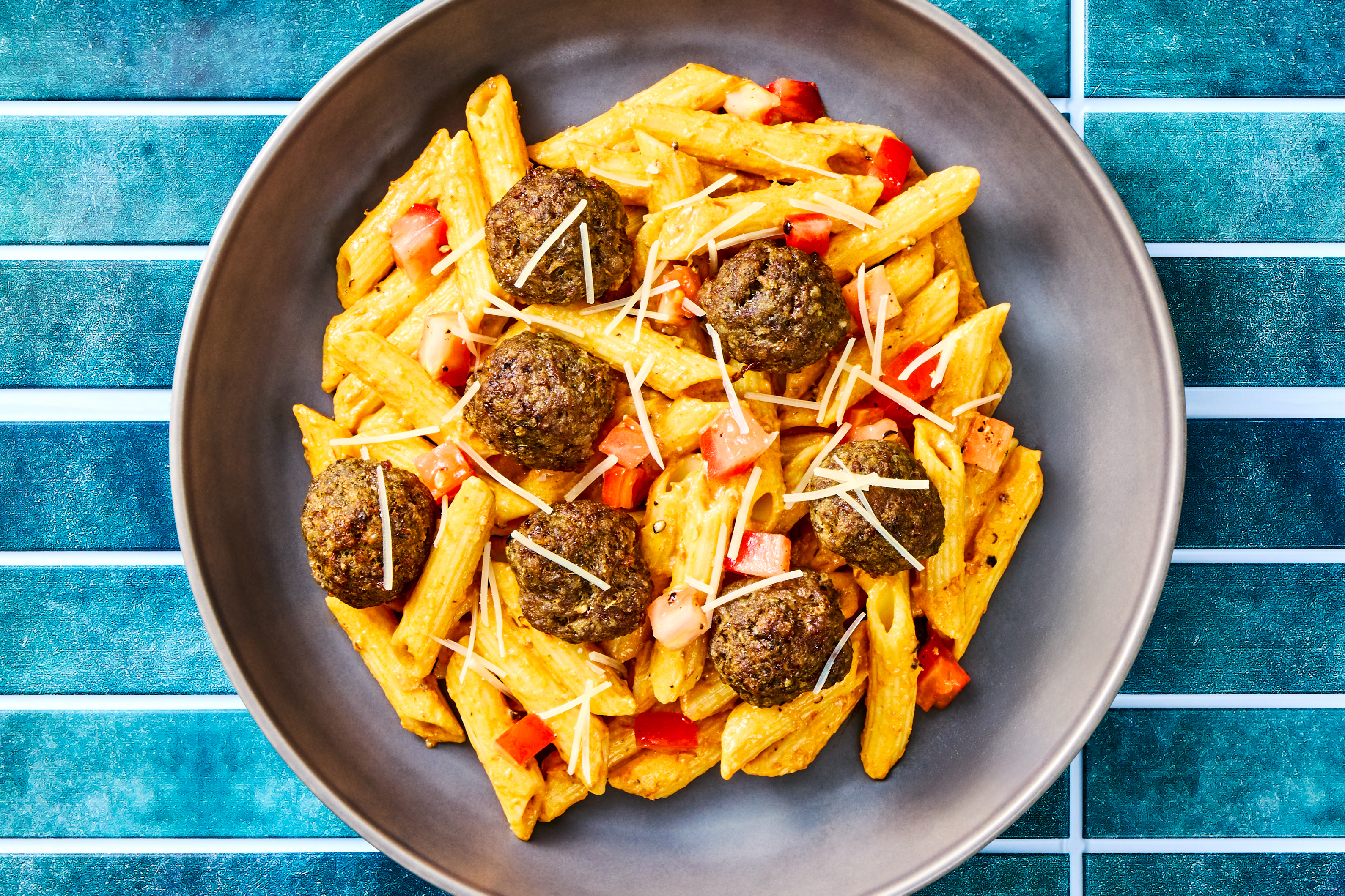 Creamy Tomato Penne & Turkey Meatballs