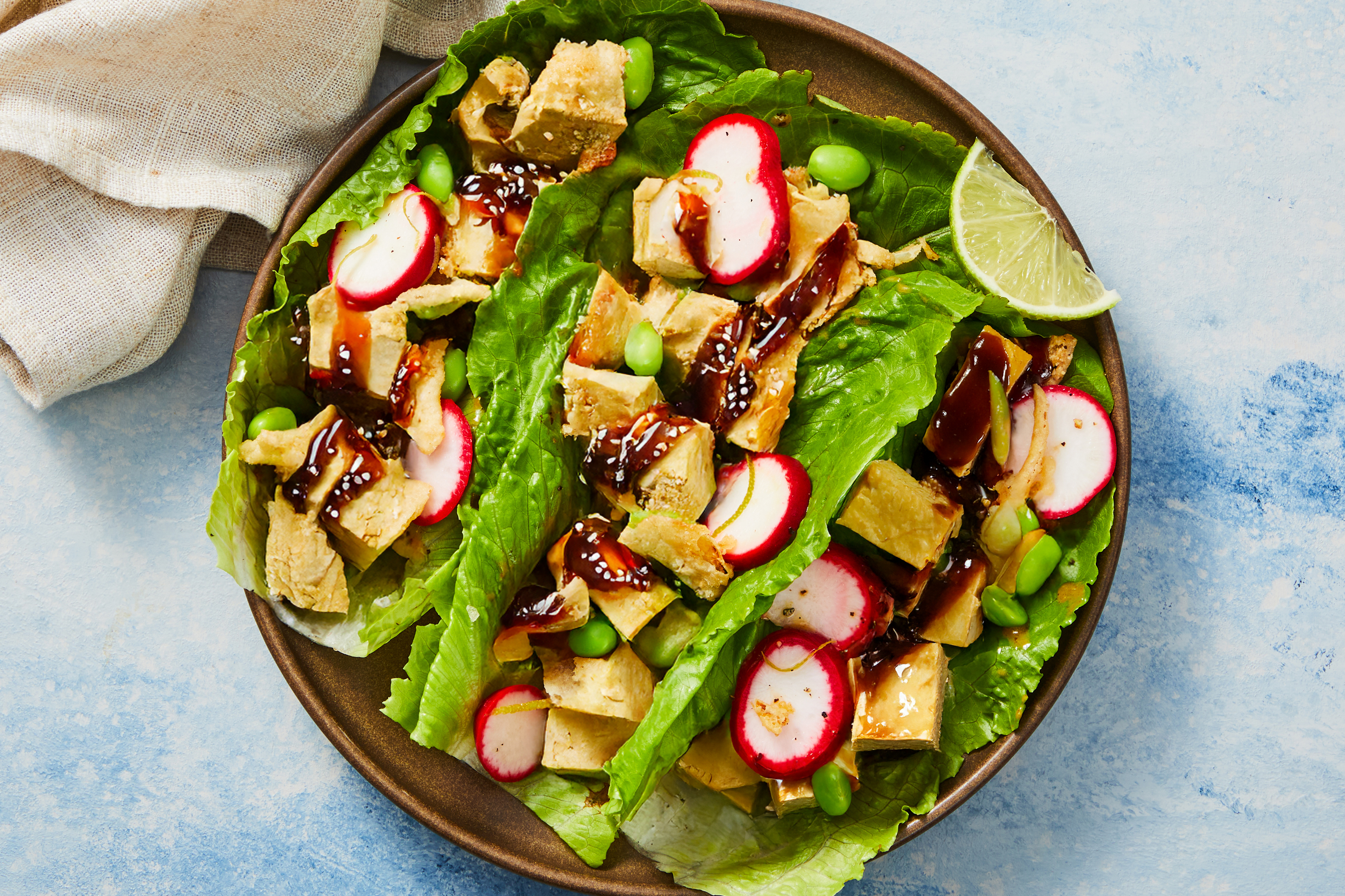 Creamy Green Curry Tofu Lettuce Wraps