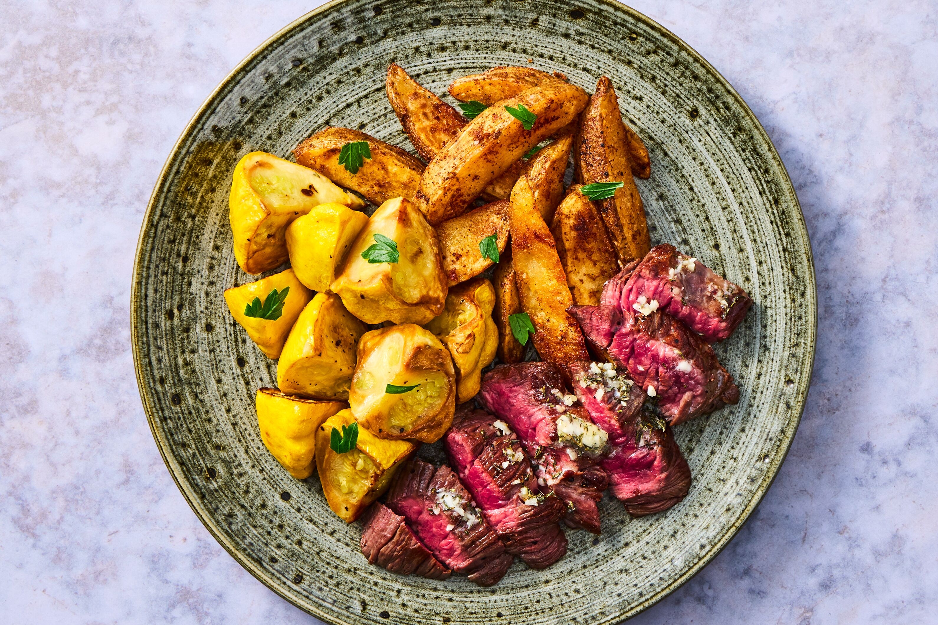 Sizzling Garlic Herb Butter Steak