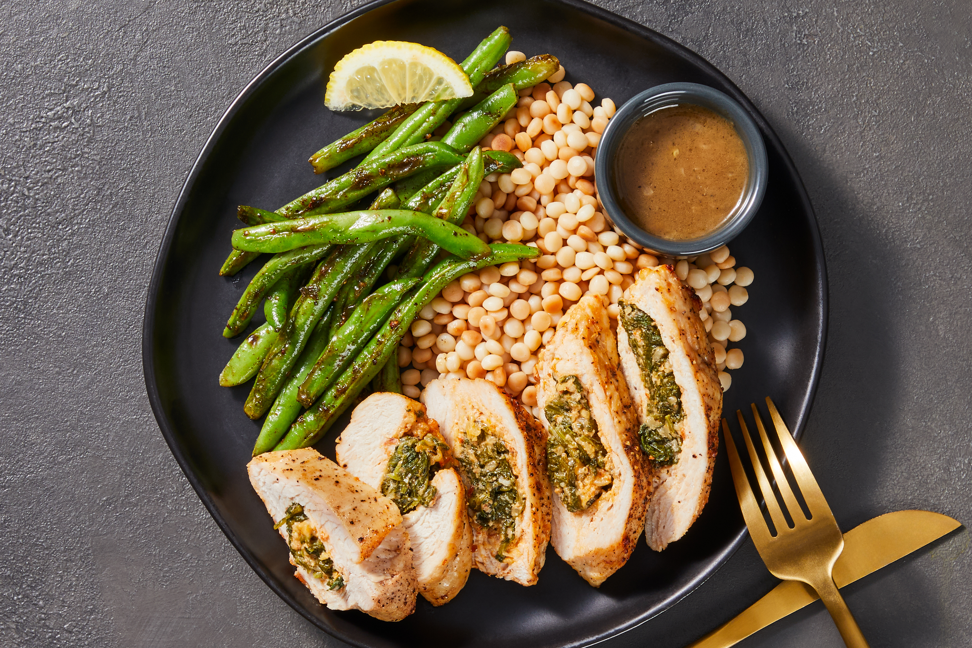 Cheesy Spinach-Stuffed Turkey Breasts