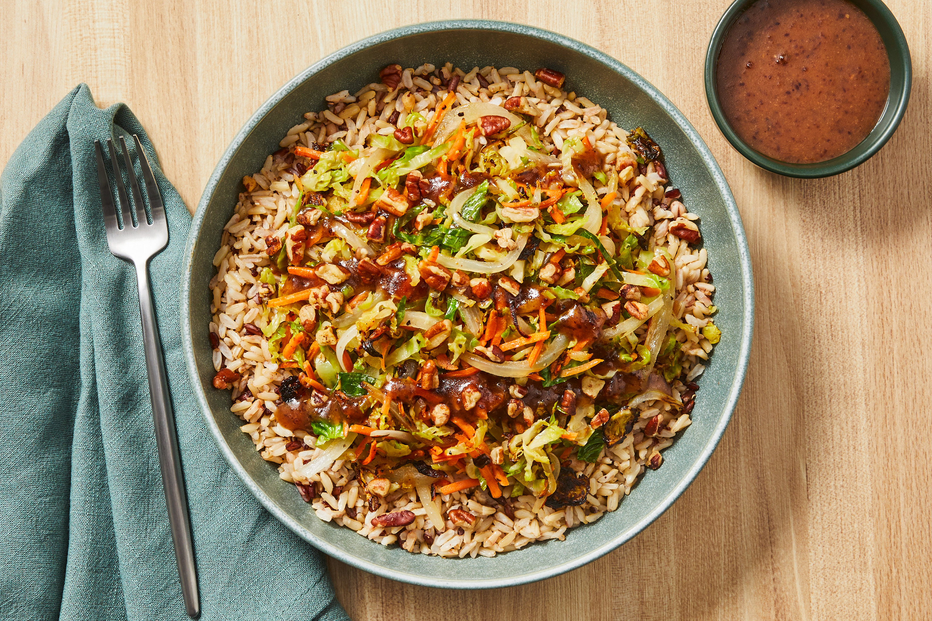Warm Brussels Sprout & Carrot Grain Bowls