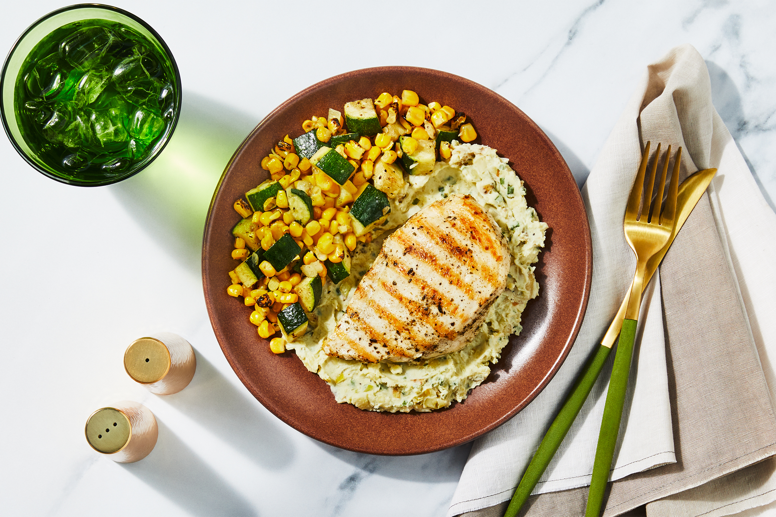 Potato Leek Mash & Grilled Chicken