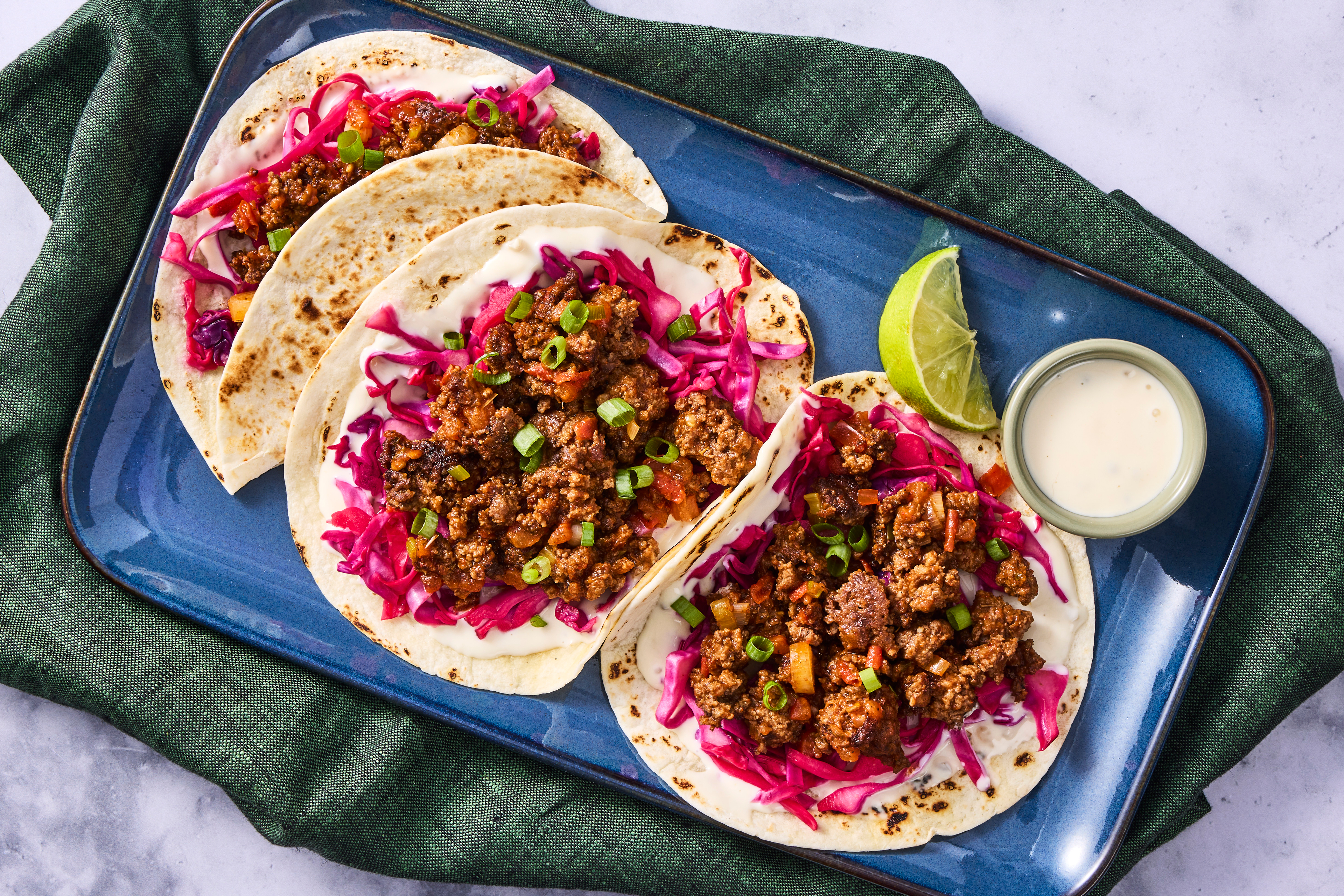 One-Pan Queso Blanco Beef Tacos