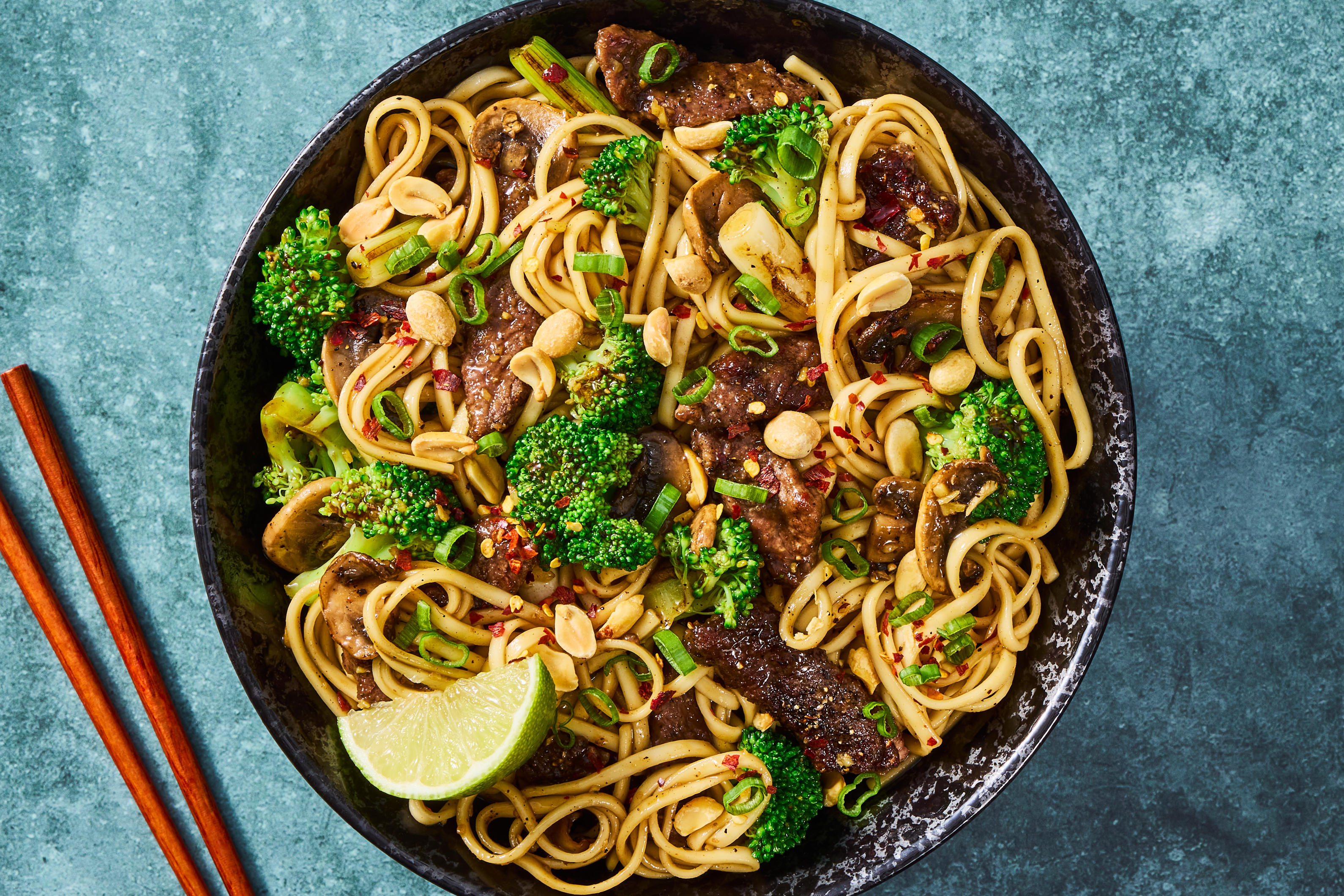 Thai-Inspired Bavette Steak Noodle Stir-Fry