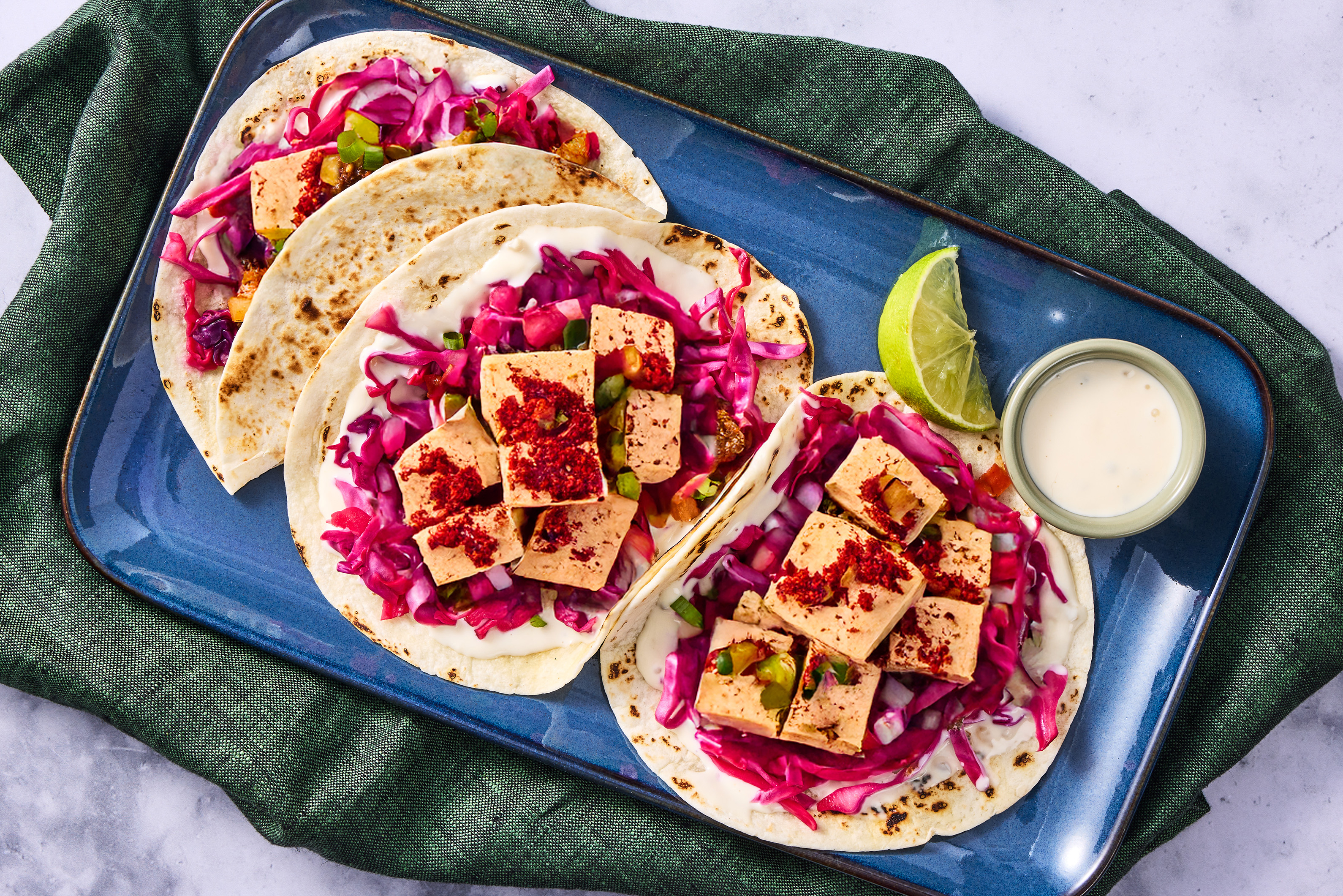 One-Pan Queso Blanco Tofu Tacos