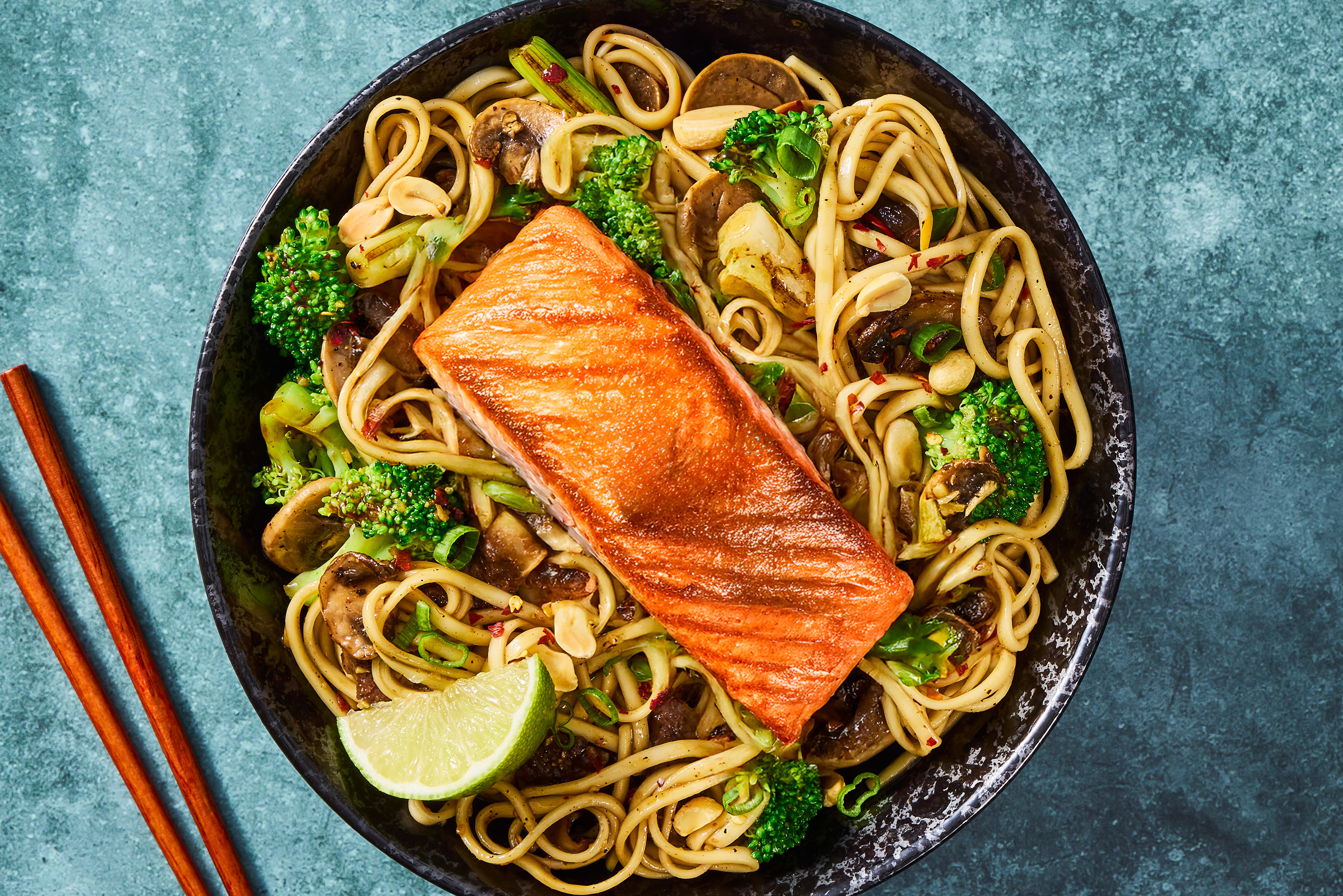 Thai-Inspired Salmon Noodle Stir-Fry