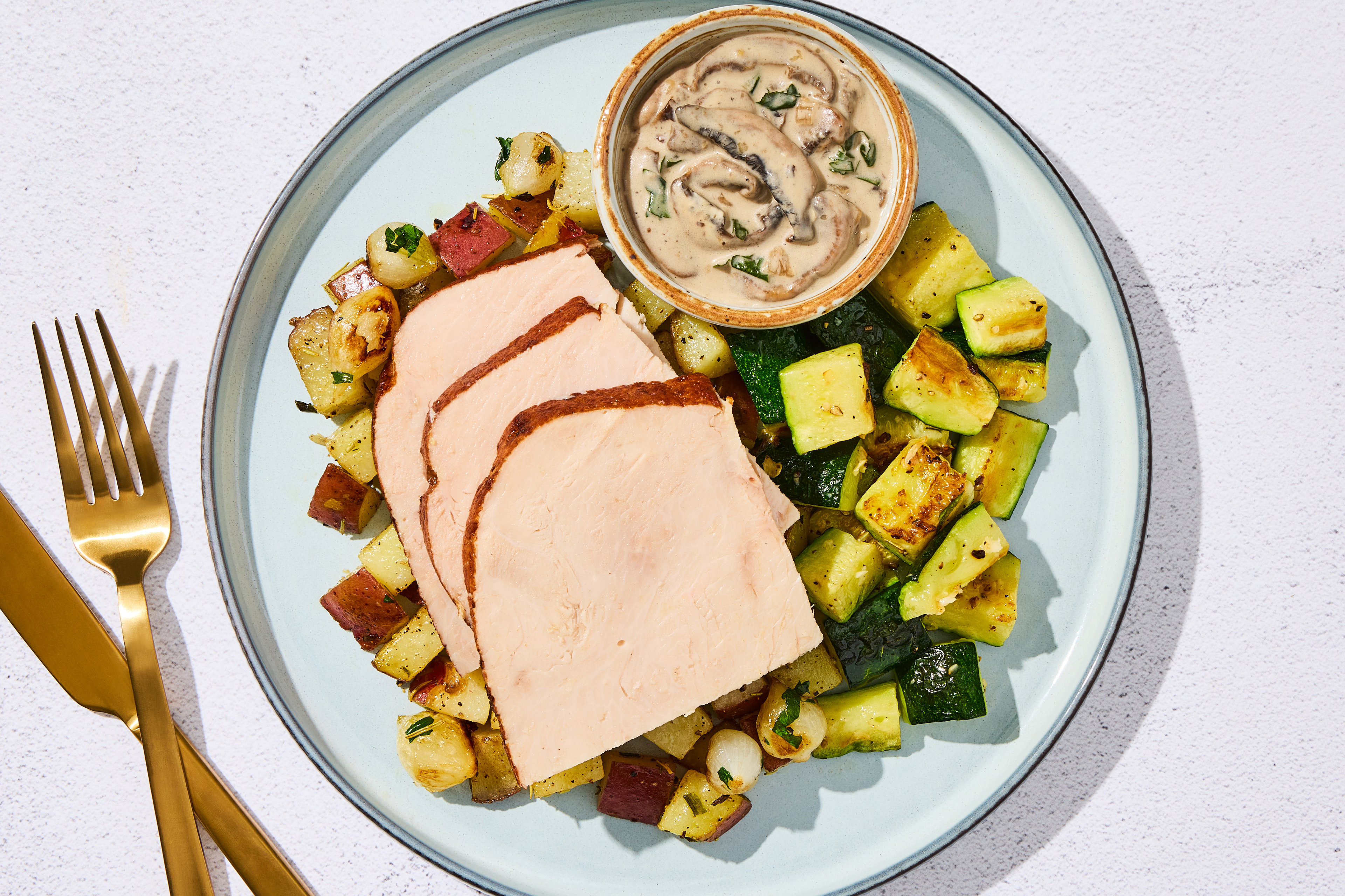 Mushroom Gravy Turkey & Potatoes