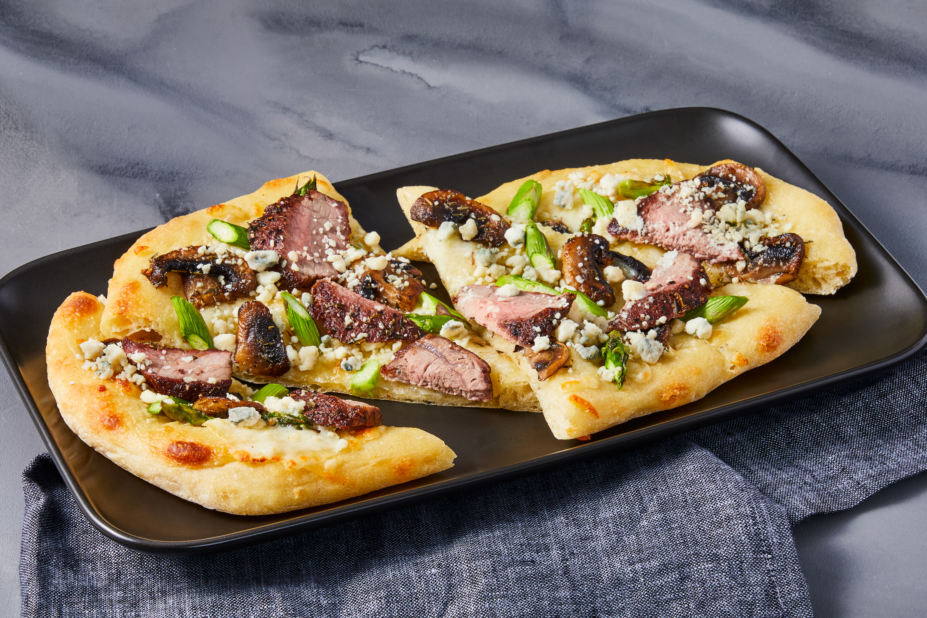 Steak & Blue Cheese Pizzas