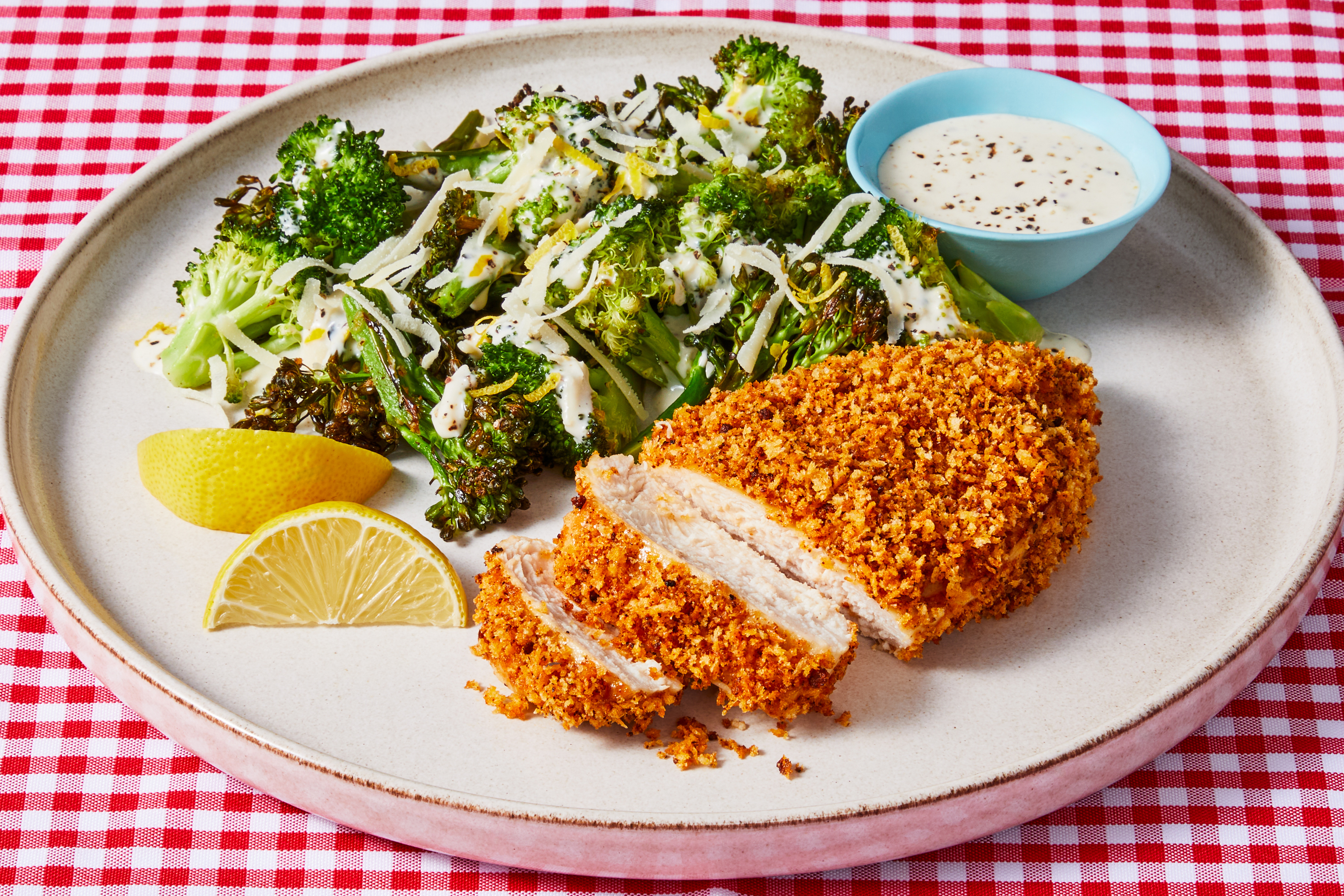 Crispy Caesar Salmon & Broccoli