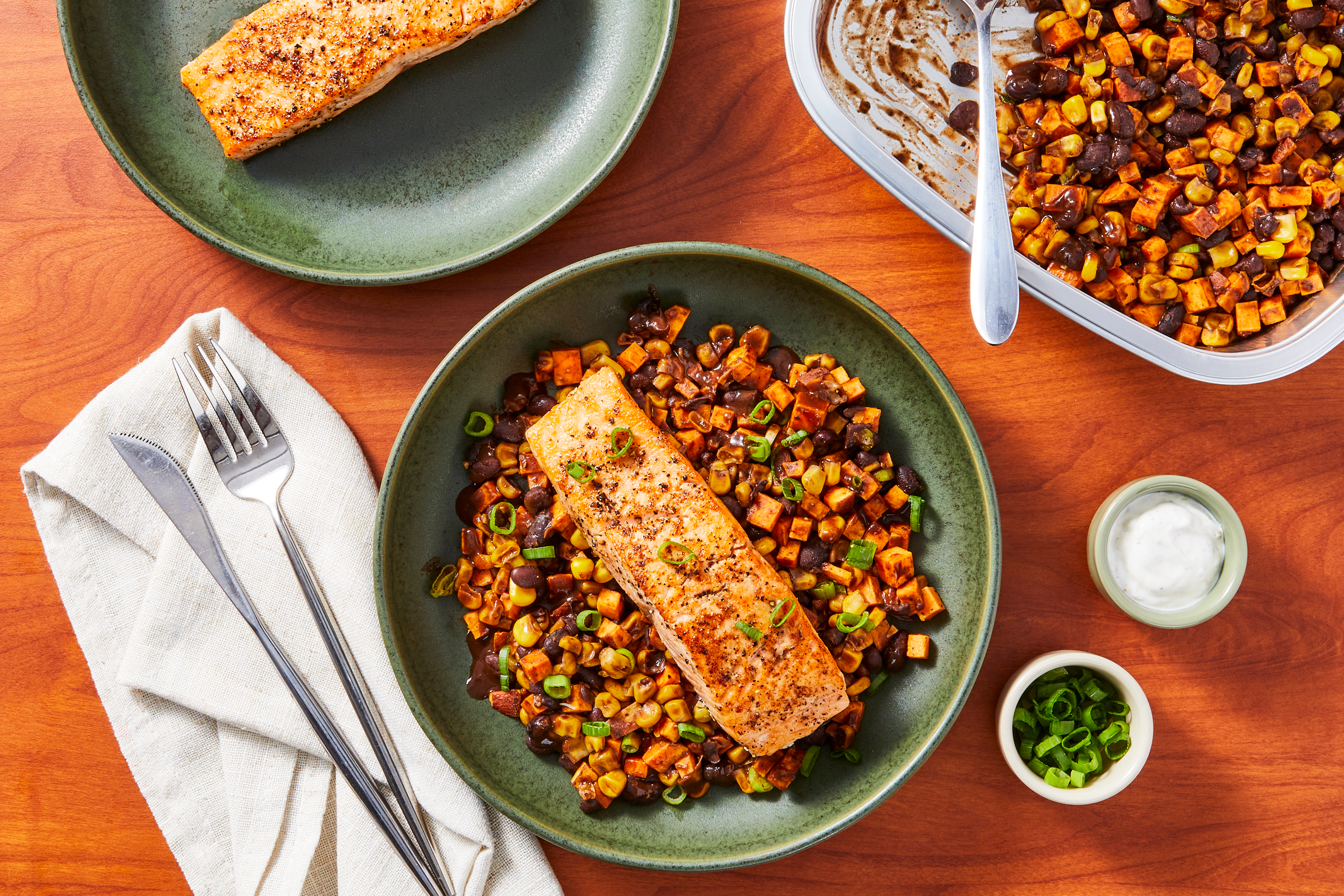 Prep & Bake Salmon with Bean-Corn Medley