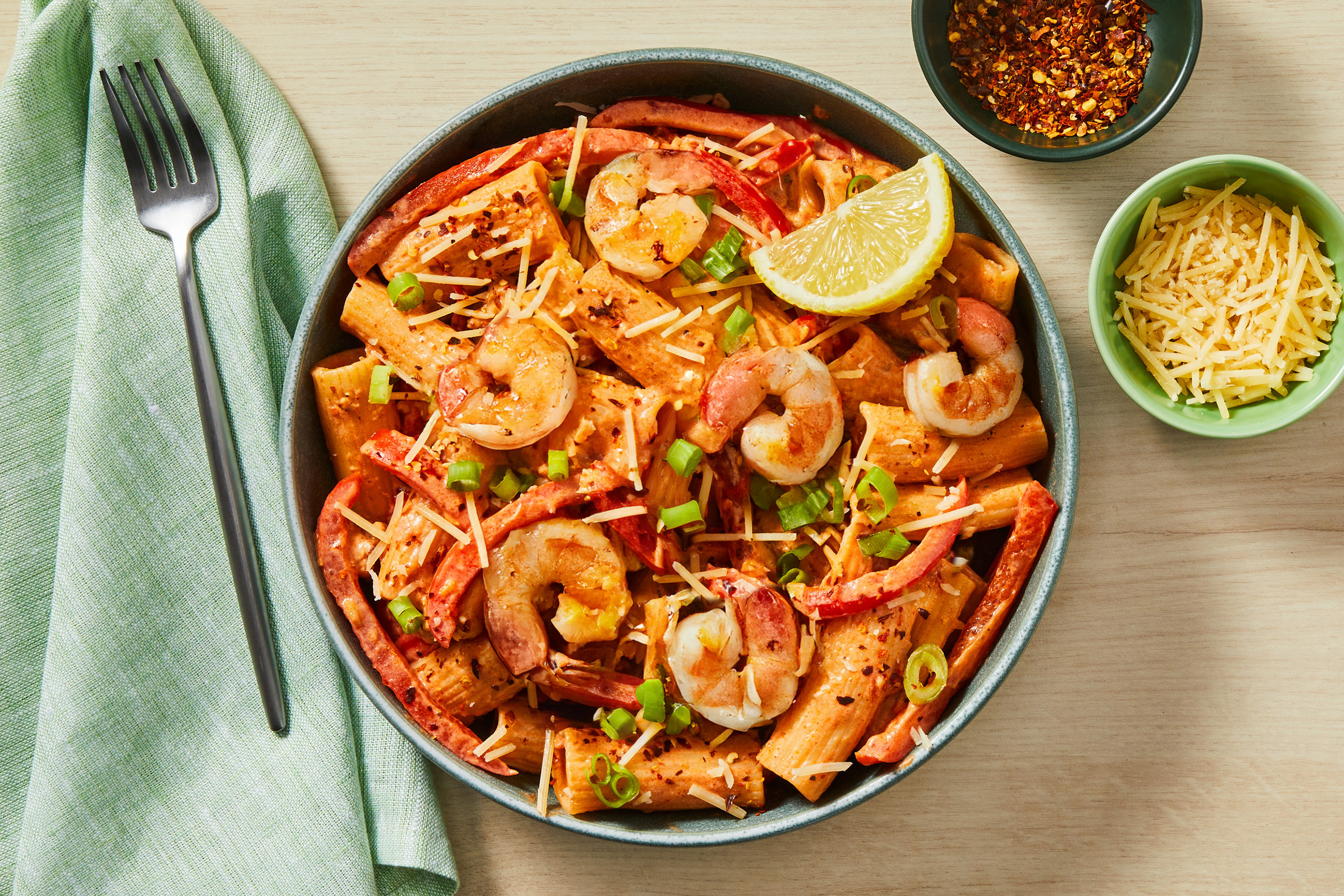 Shrimp Rigatoni in a Creamy Sauce