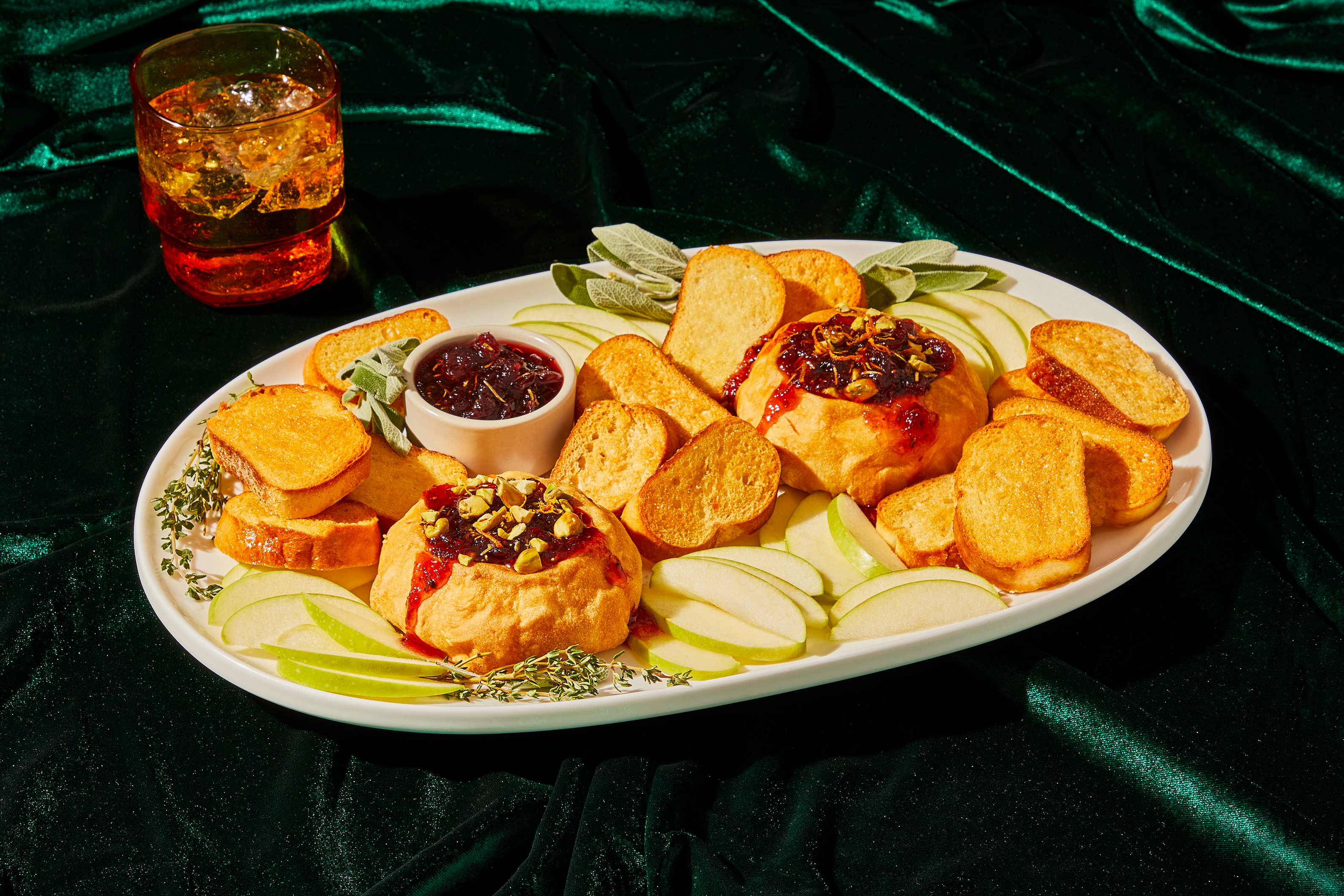 Orange-Cranberry Baked Brie with Chicken