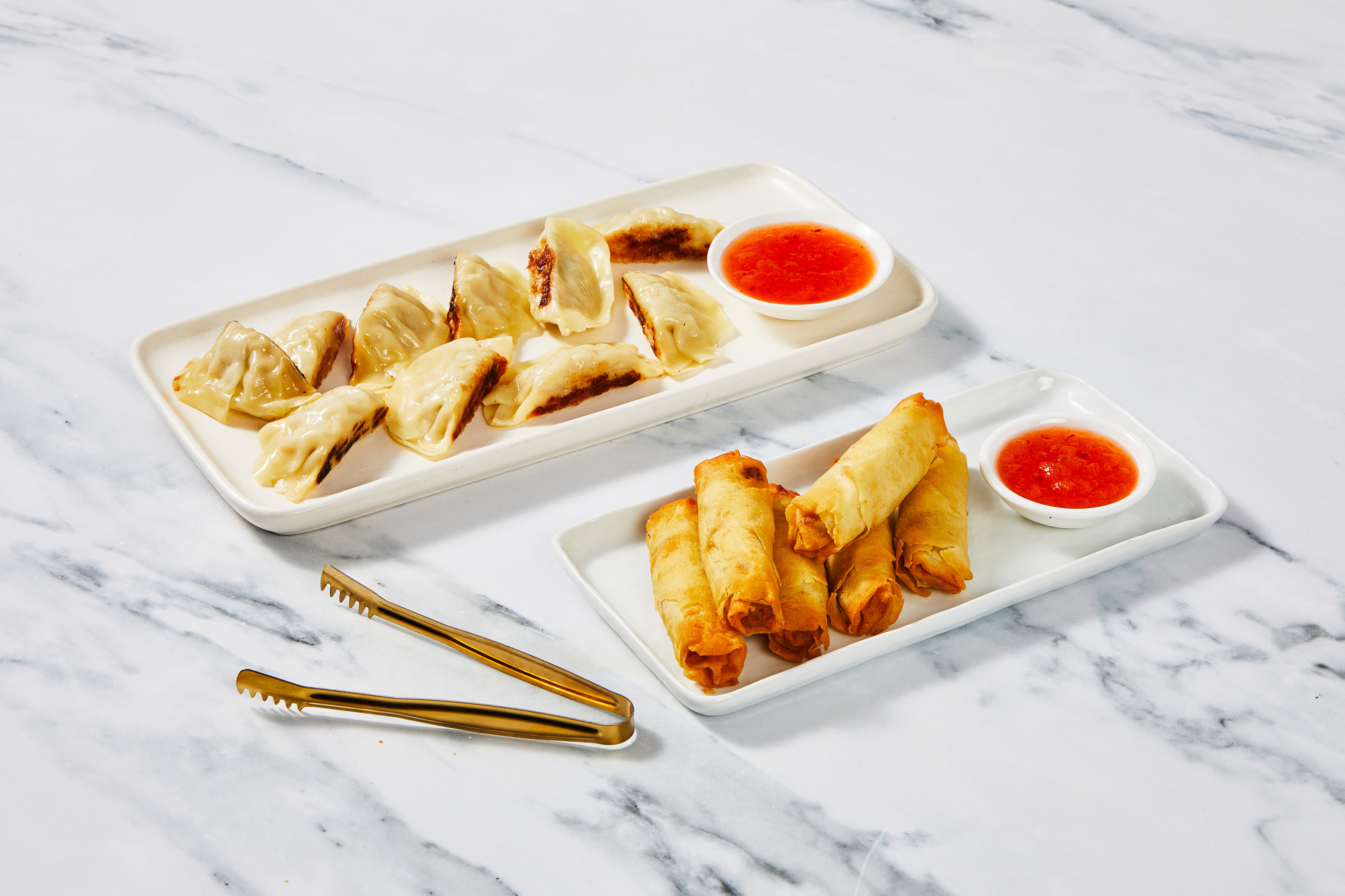 Super-Quick Pork Lumpias and Garlic Chicken Gyoza Dumplings