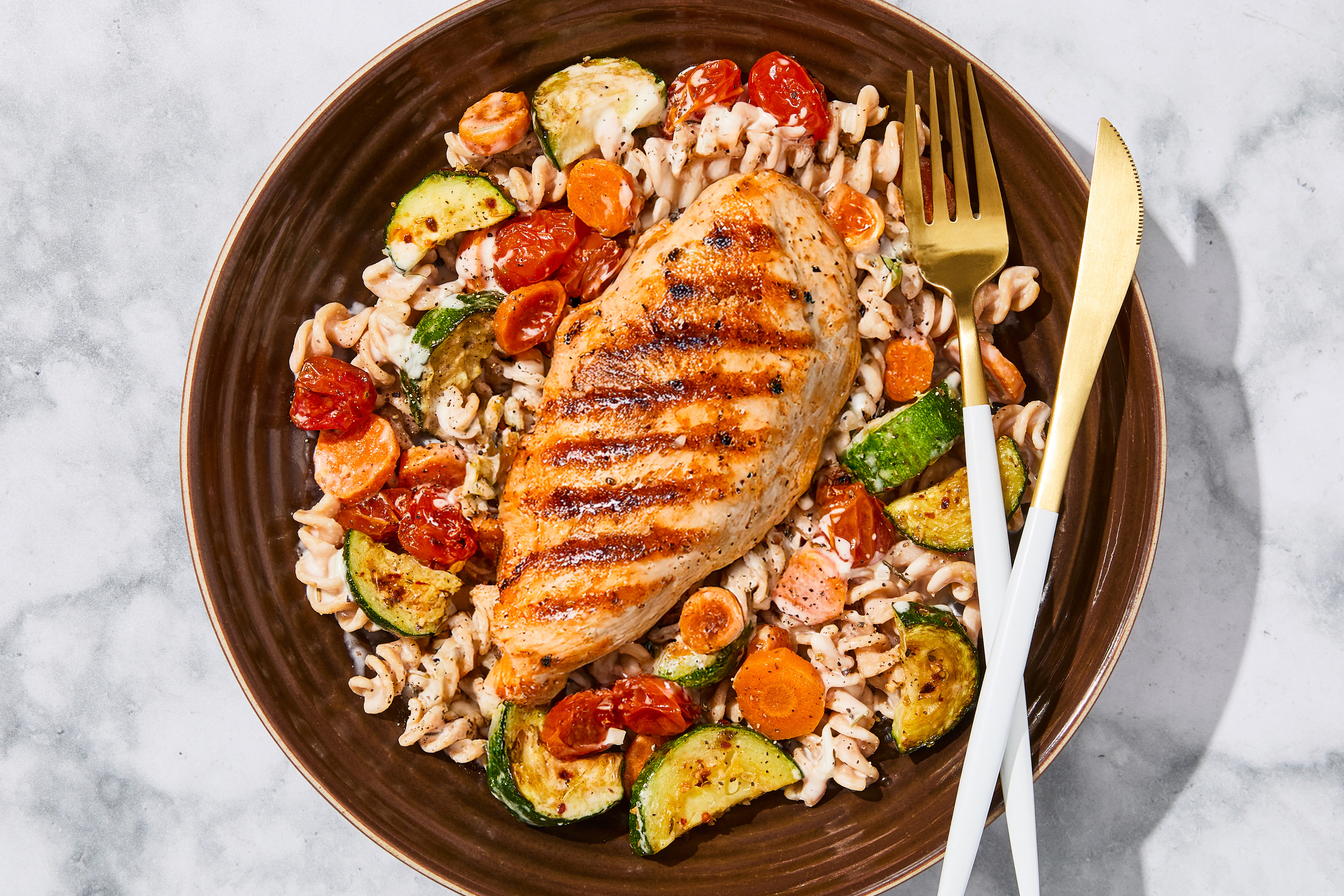 Garlic-Rosemary Chicken Breast Fusilli