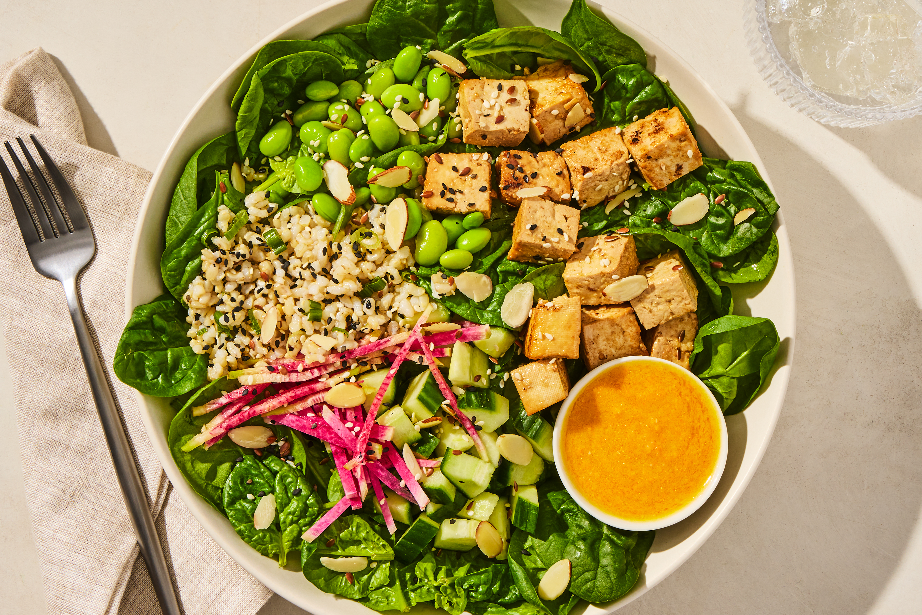 Miso Edamame Tofu Salad
