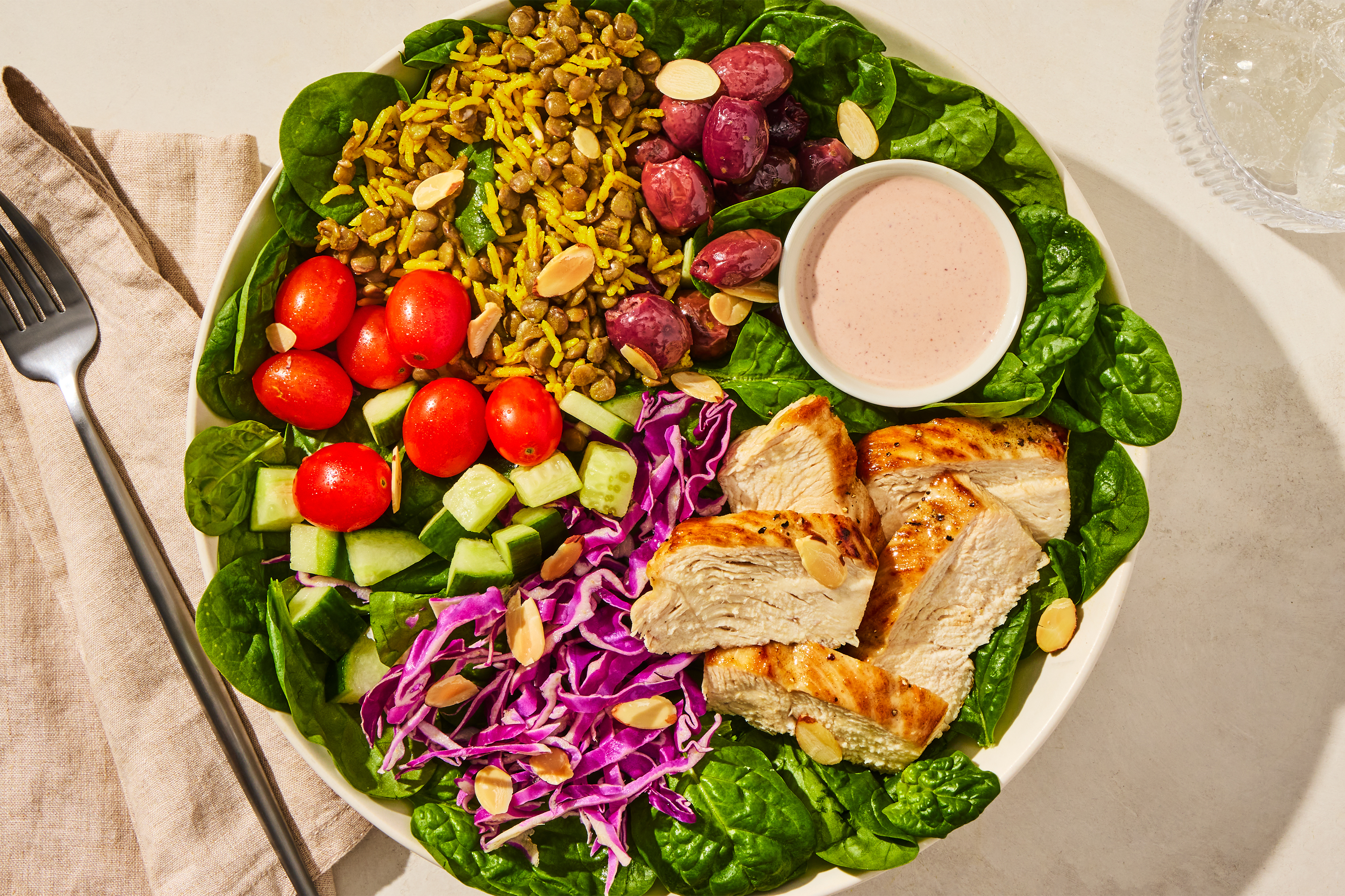 Tahini Lentil Chicken Salad