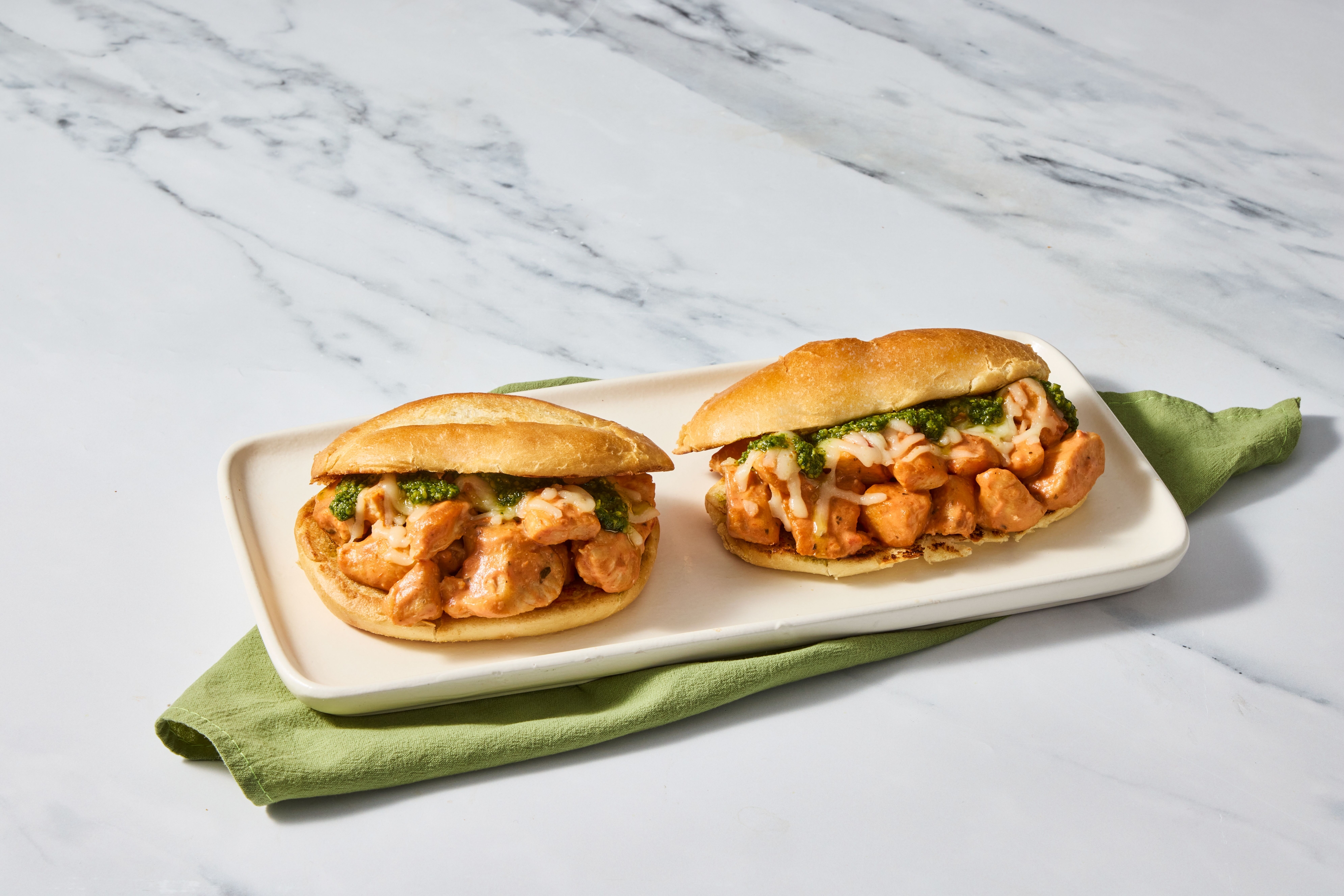 Pesto Chicken Heroes