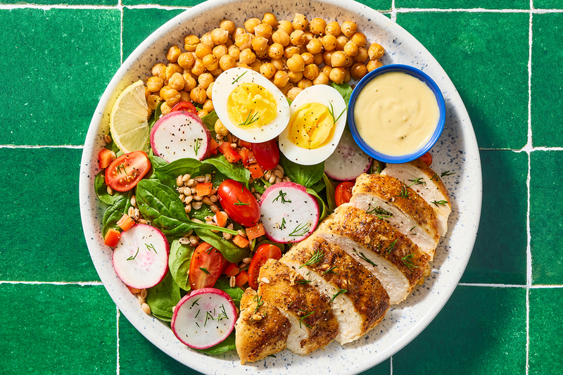 Chicken and Roasted Chickpea Salad