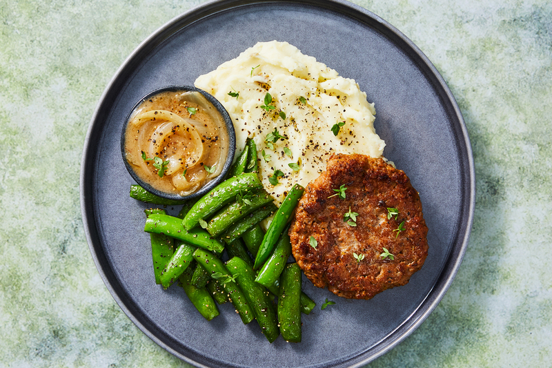Sausage Patties and Mashed Potatoes