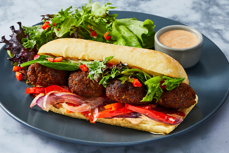 Cheesy Chorizo Meatball Subs