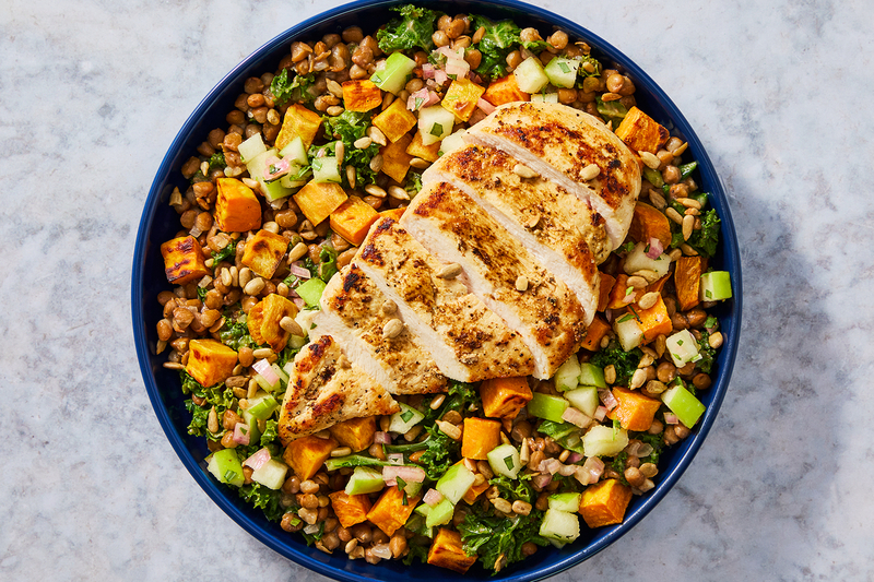 Honey- Dijon Organic Chicken and Lentil Bowls