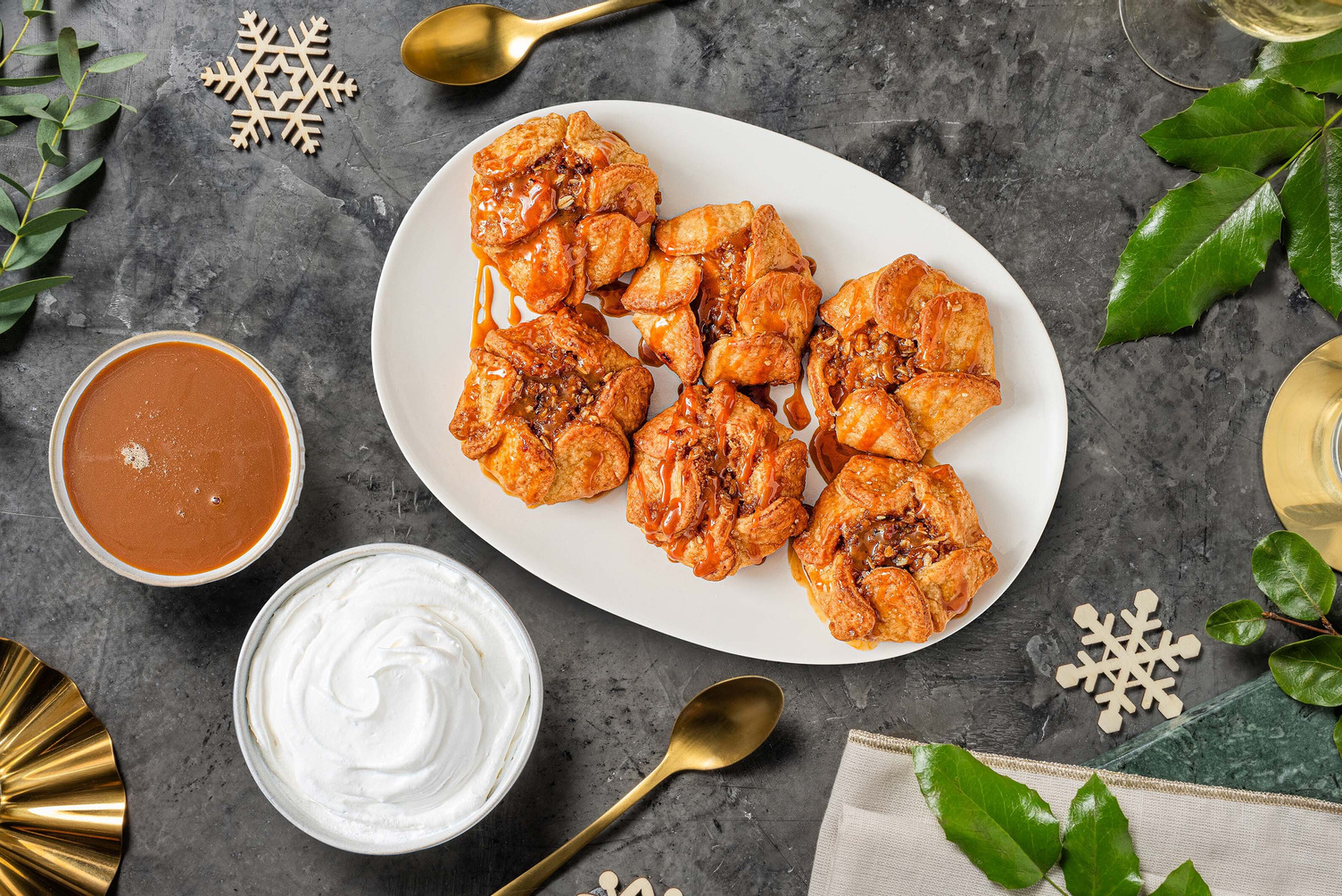 Baluchons à la croustade aux pommes