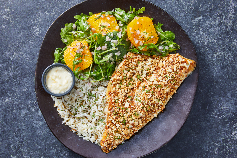 Almond-Crusted Sea Bass
