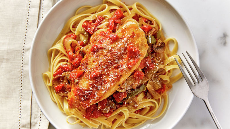 Chicken and Bacon Linguine Cacciatore