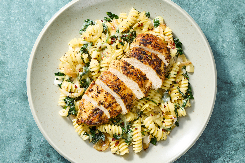 Chicken Thighs and Baked Fusilli