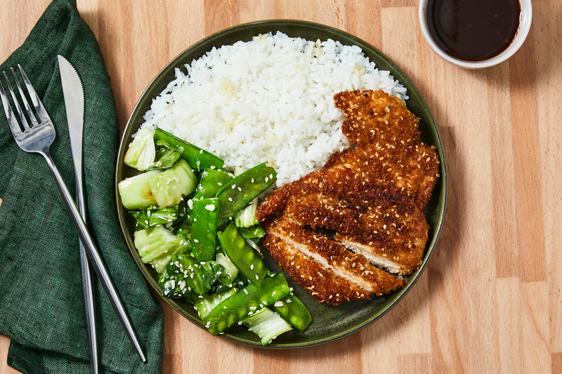 Poulet bio pané au sésame et glacé