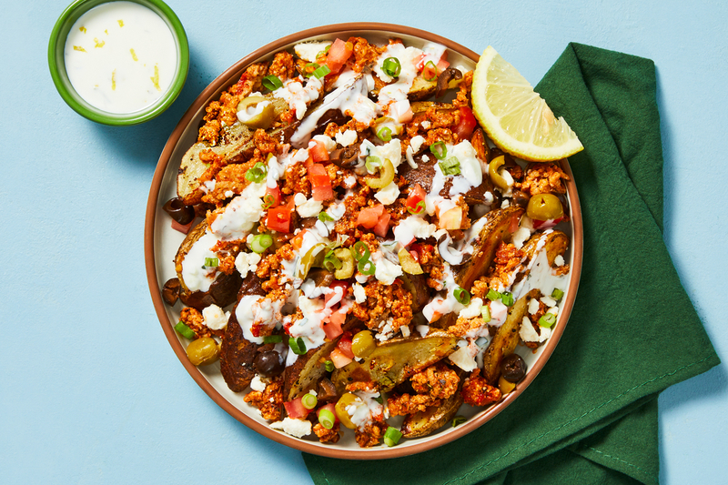 Loaded Greek Potato Wedges