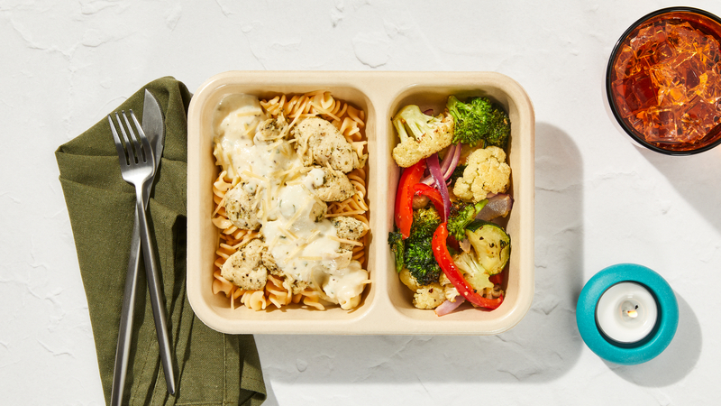 Fusillis au poulet Alfredo