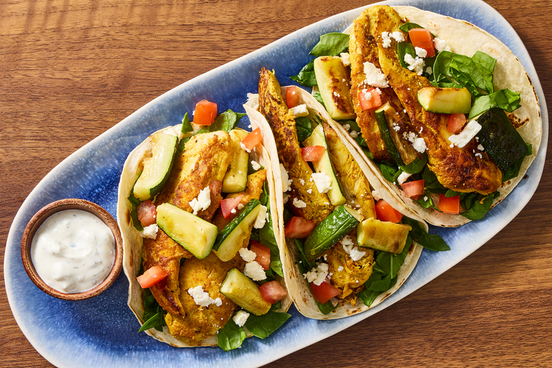 Wraps de poitrines de poulet aux épices shawarma