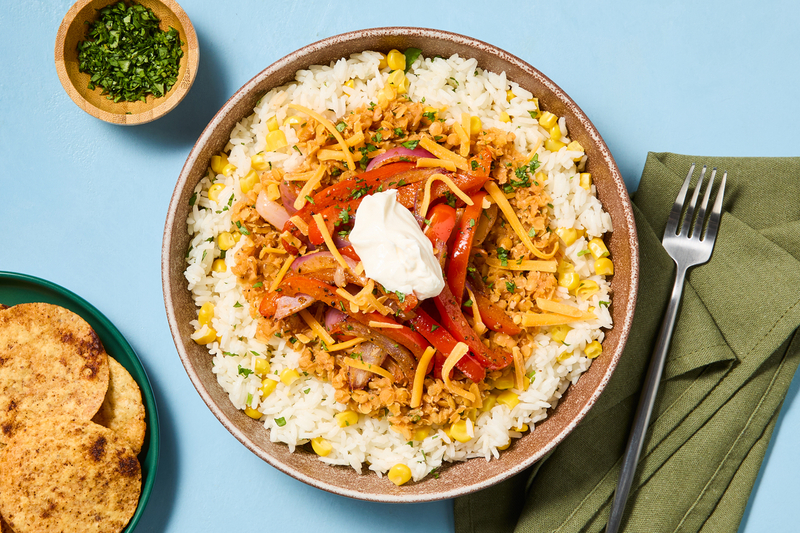 Loaded Tex-Mex Lentil Fajita Bowls