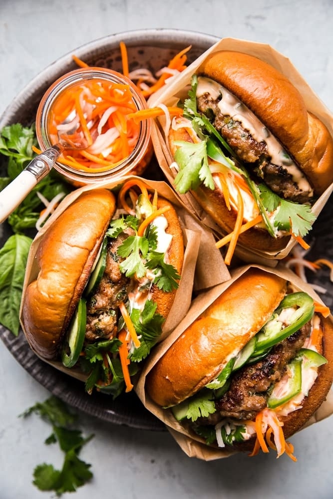Vietnamese-Inspired Lemongrass Chicken Burger