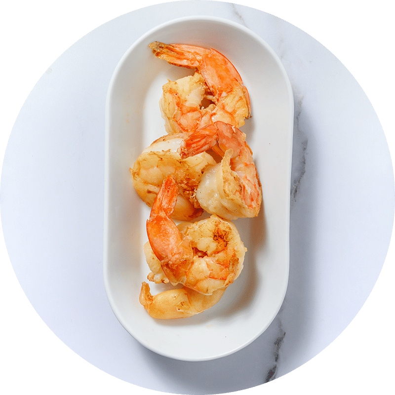 Grote garnalen met schaal als extra