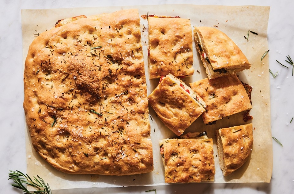 Cheese and Olive-Stuffed Focaccia